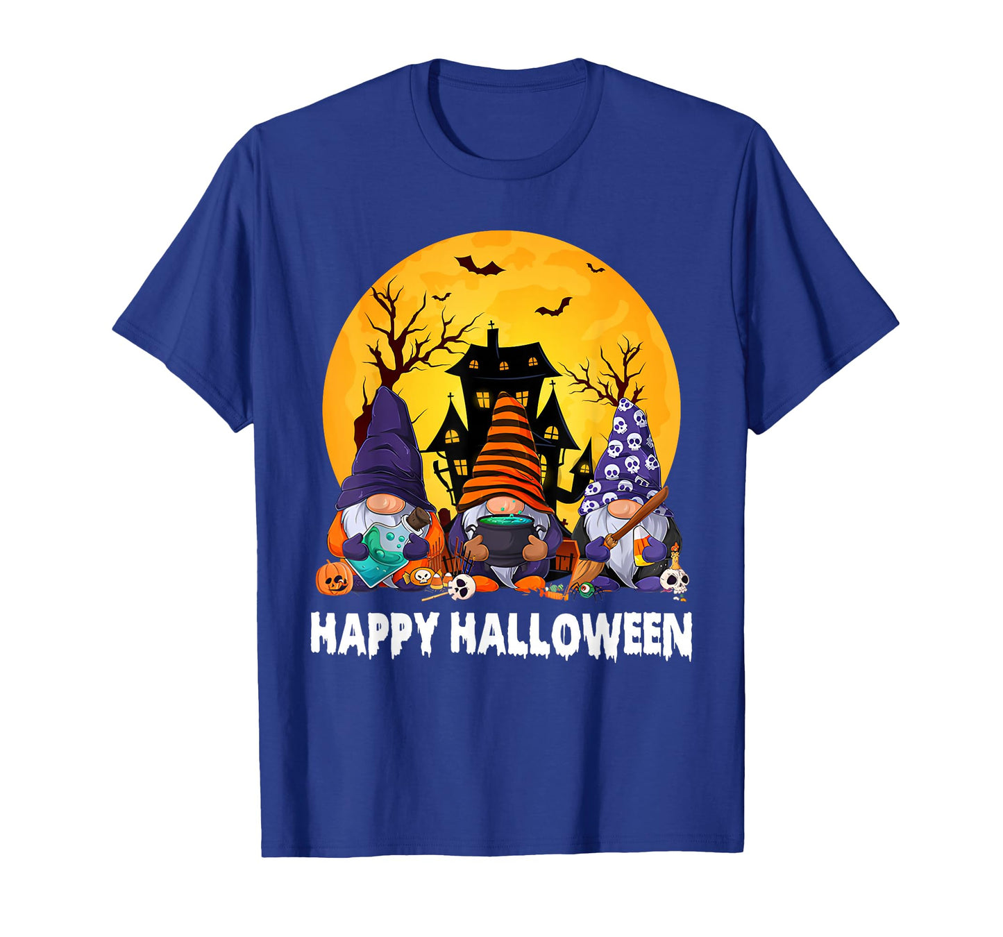 Vintage Retro Happy Halloween Witchy Gnomes Spooky Season T-Shirt