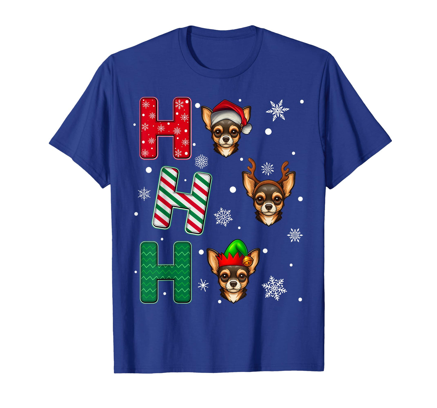 Ho Ho Ho Chihuahua Dog Lover Matching Christmas Elf Xmas T-Shirt