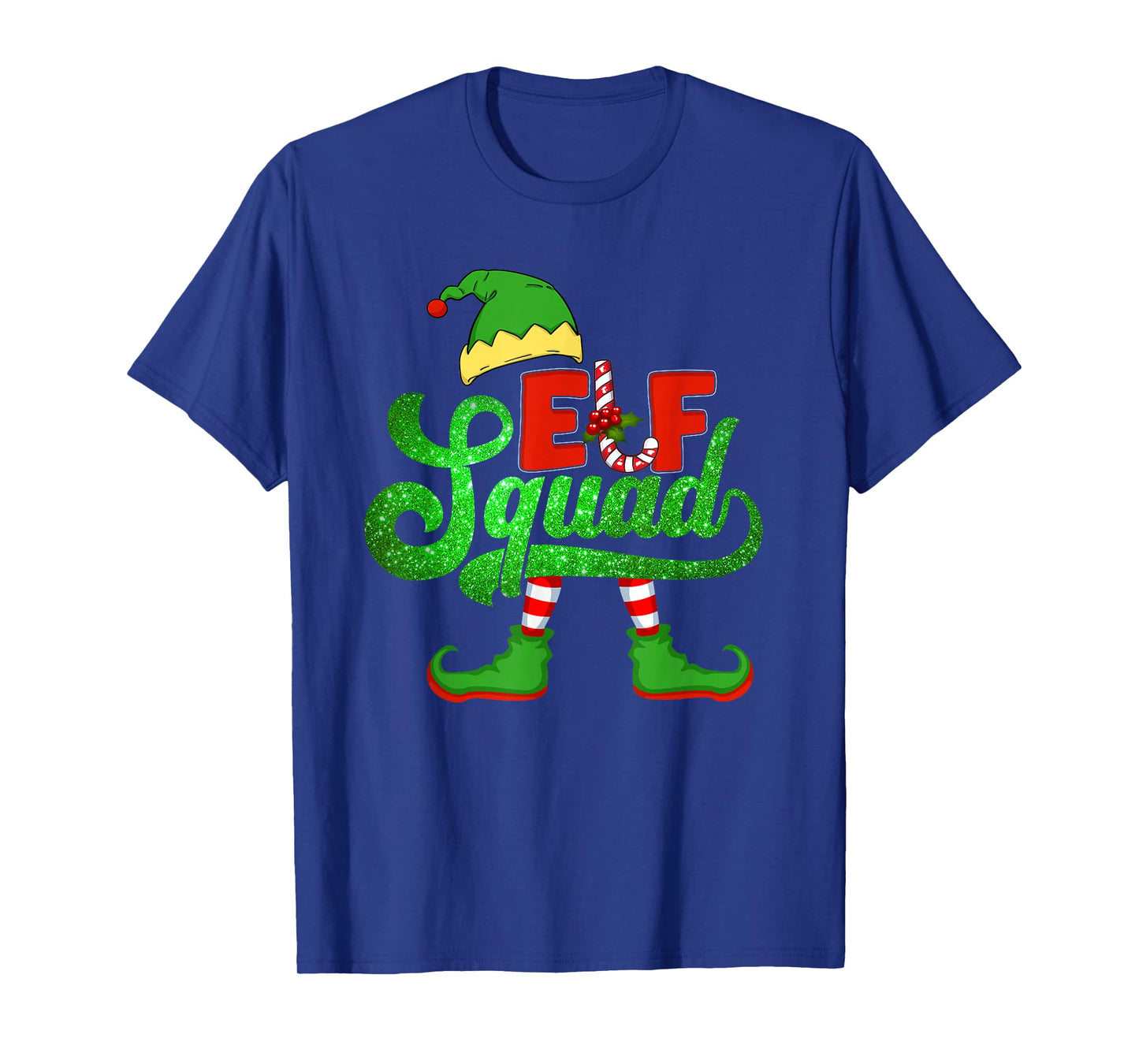 Funny Elf Family Christmas Matching Pajamas Xmas Elf Squad T-Shirt