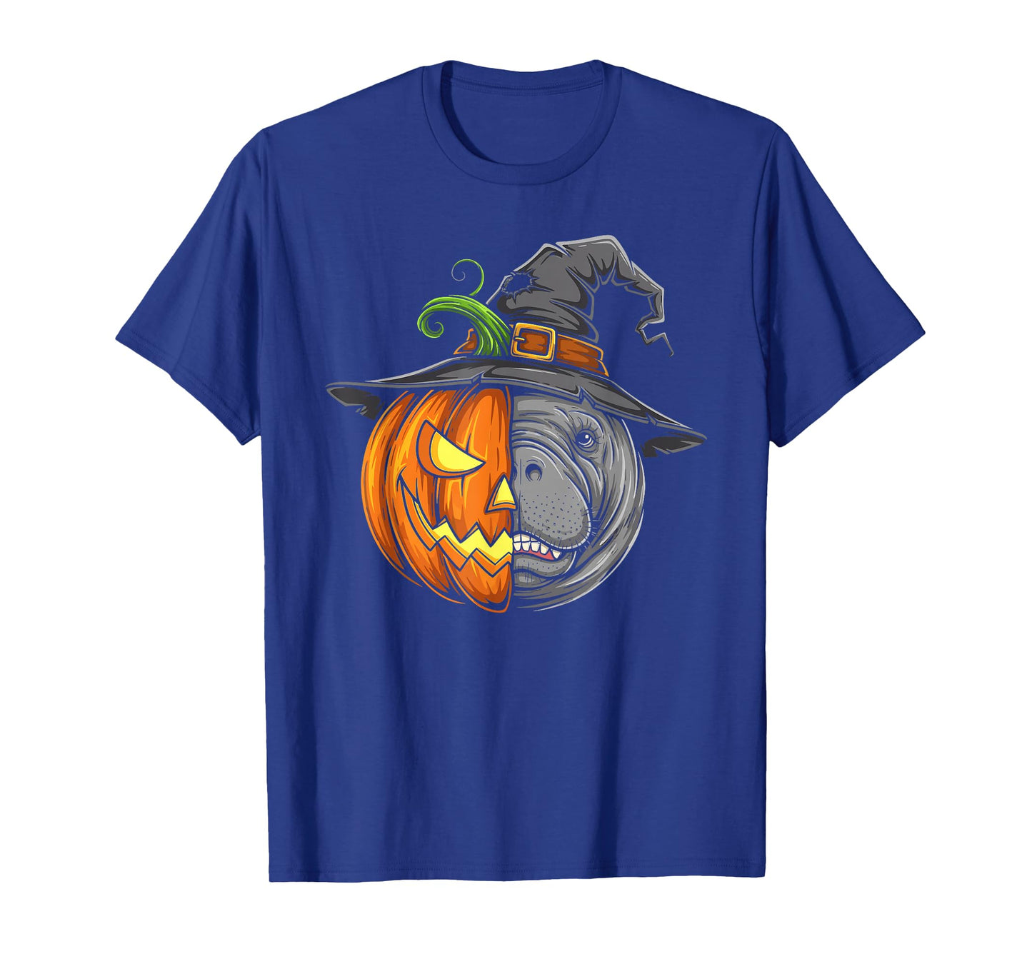 Manatee Pumpkin Jack O Lantern Halloween Kids Mens Womens T-Shirt