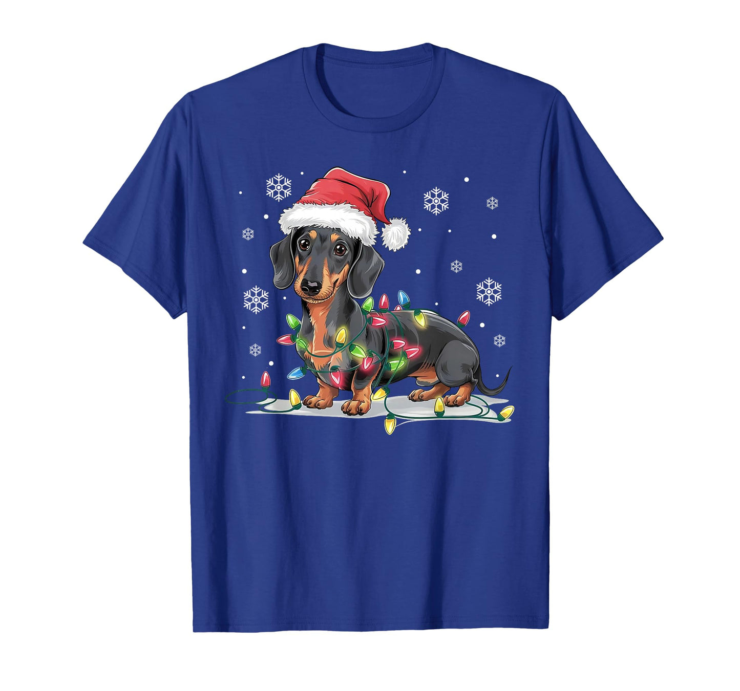 Funny Christmas Dog Dachshund Santa Xmas Wiener Women Men T-Shirt