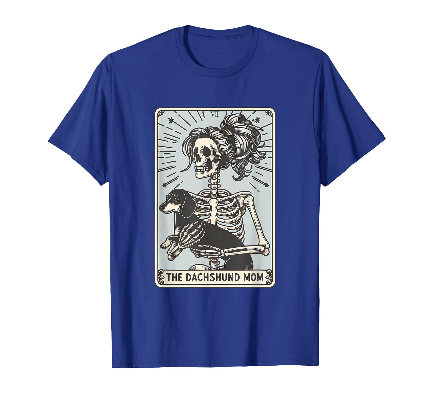 The Dachshund Mom Tarot Card Halloween Skeleton Wiener Dog T-Shirt