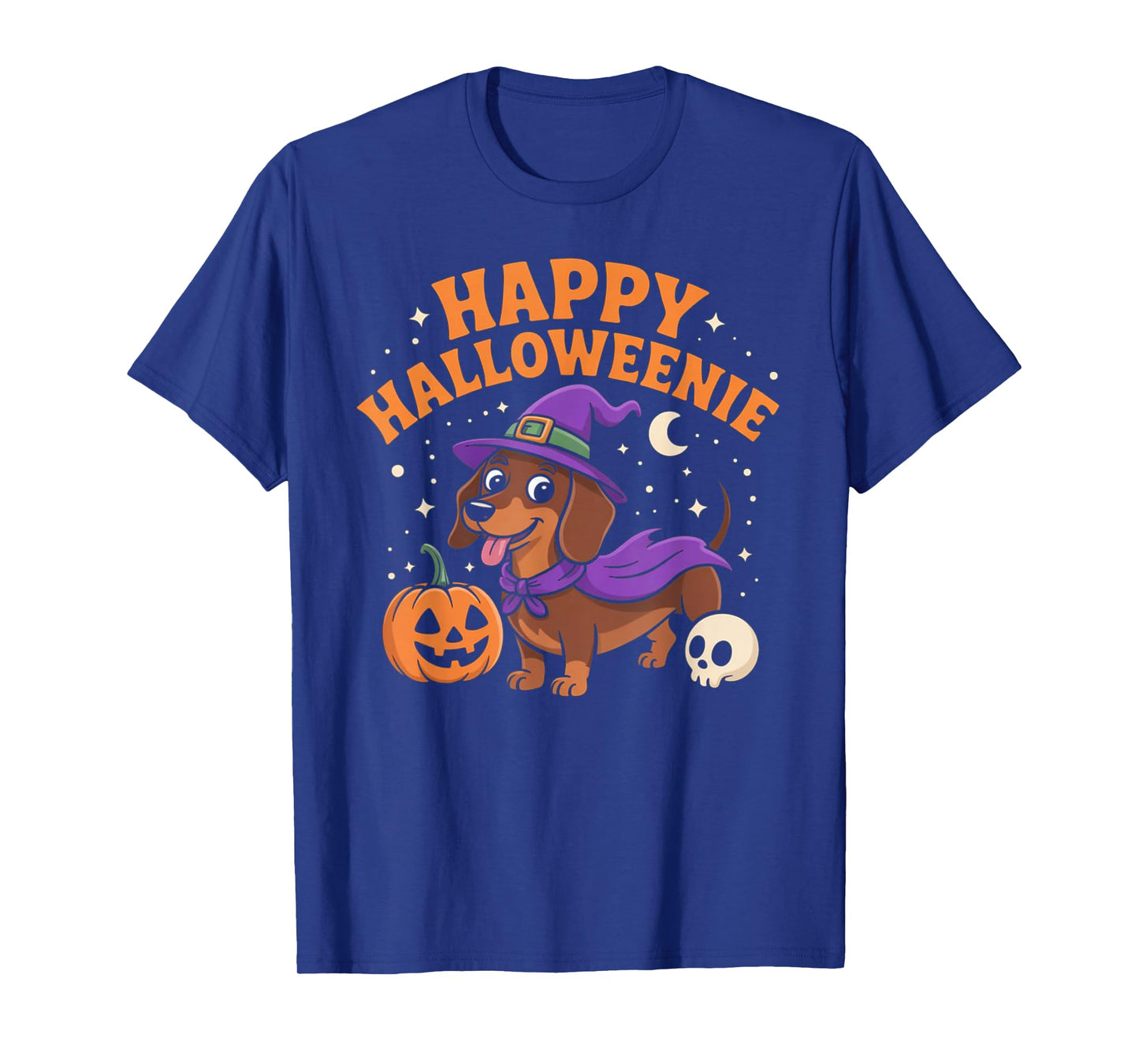 Dachshund Weiner Dog Witch Happy Halloweenie T-Shirt