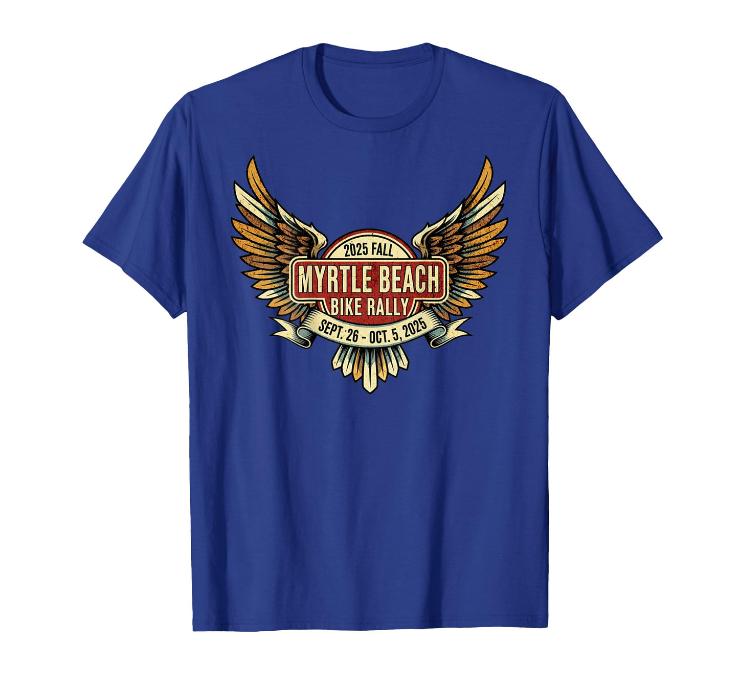 2025 Fall Myrtle Beach Bike Rally with Vintage Art ON Back T-Shirt
