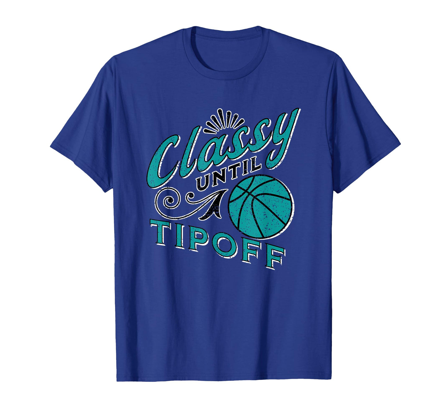 Classy Women Teal Basketball Gift For Basketball Mom Text T-Shirt