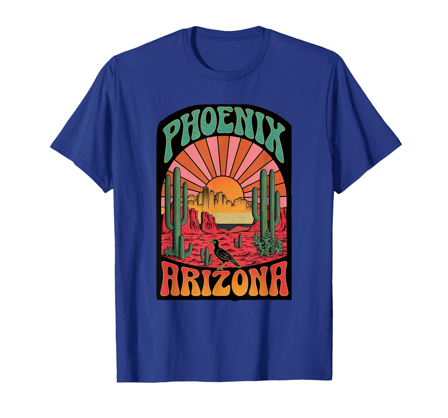 Vintage Phoenix Arizona Skyline Cityscape Retro Style T-Shirt