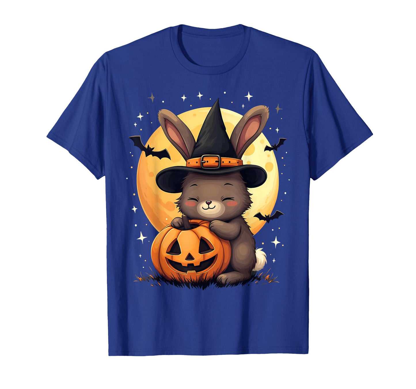 Halloween Bunny Witch Hat Pumpkin Spooky T-Shirt