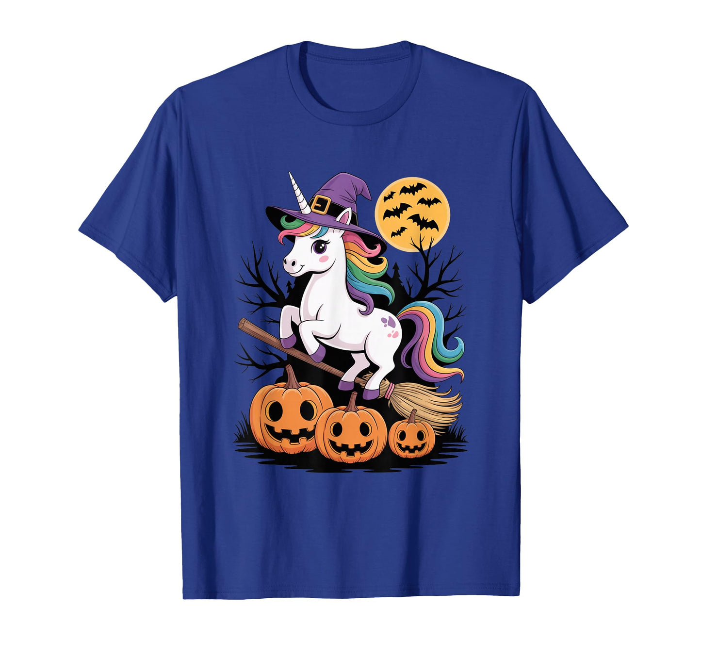 Spooky Witch Unicorn Halloween Pumpkin Funny Sports Humor T-Shirt