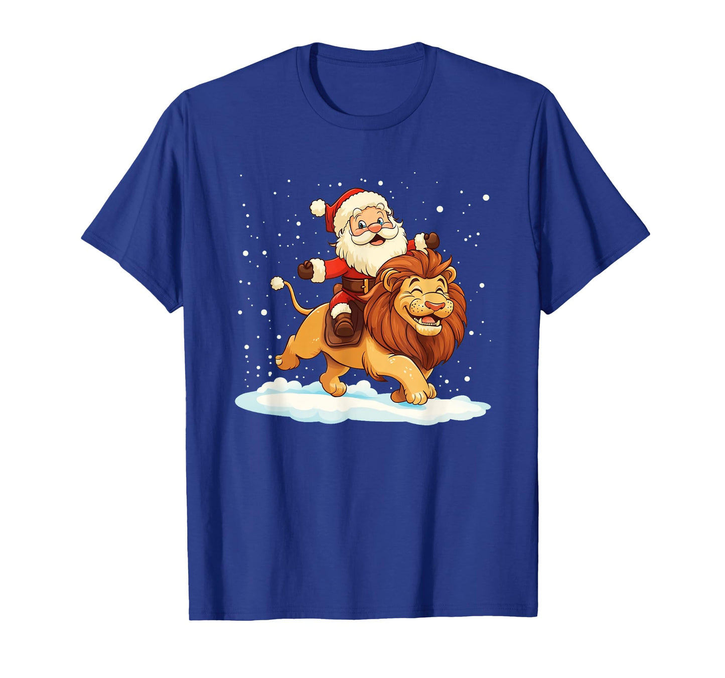 Hilarious Santa Claus on a Festive Lion Adventure T-Shirt