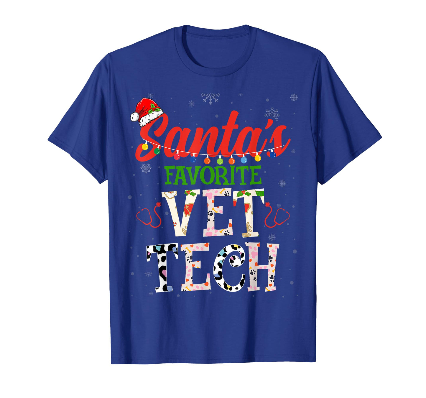 Santa's Favorite Vet Tech Vet Technician Christmas Vet Nurse T-Shirt