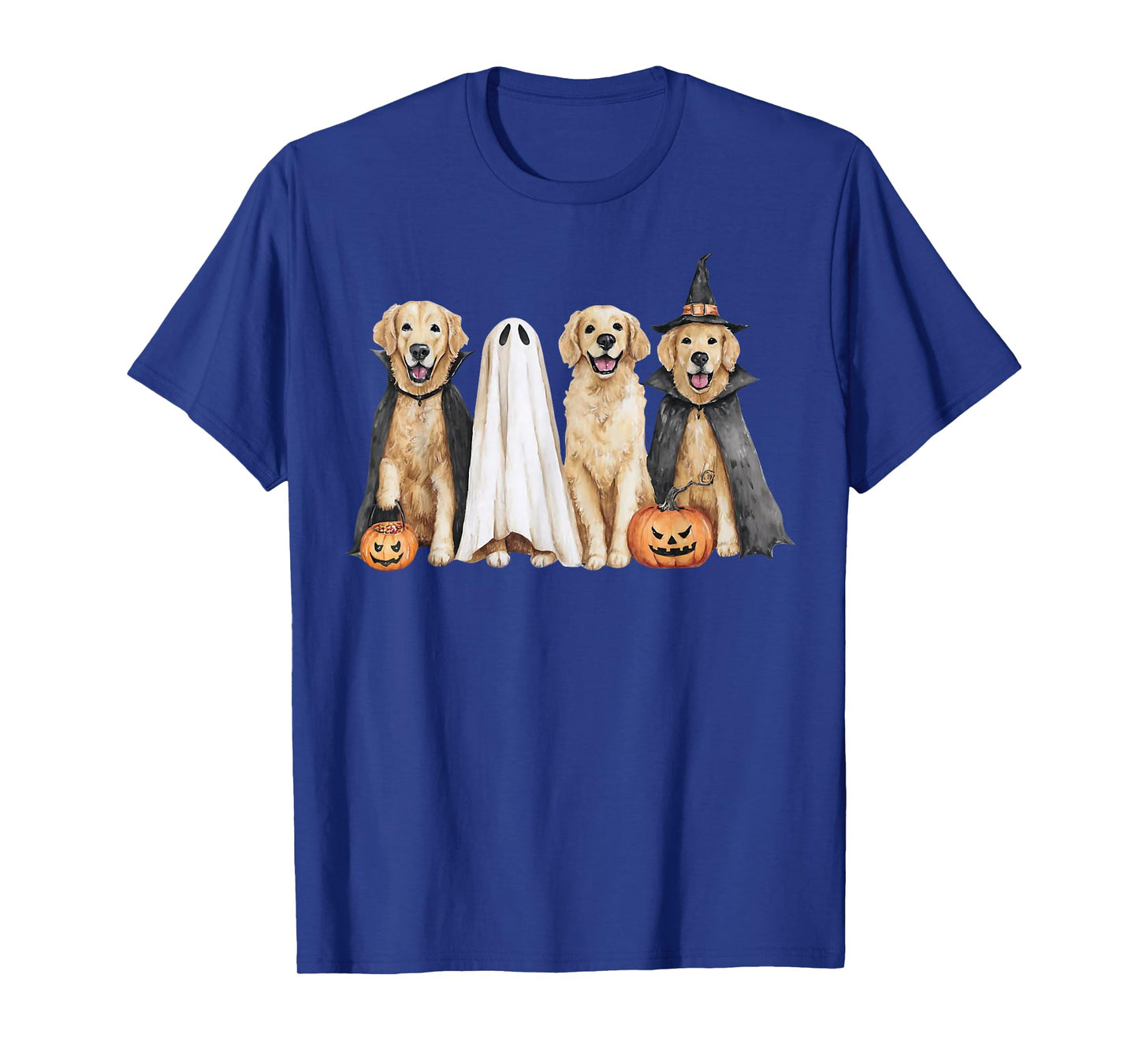 Golden Retriever Ghost Dog Halloween Golden Retriever Witch T-Shirt