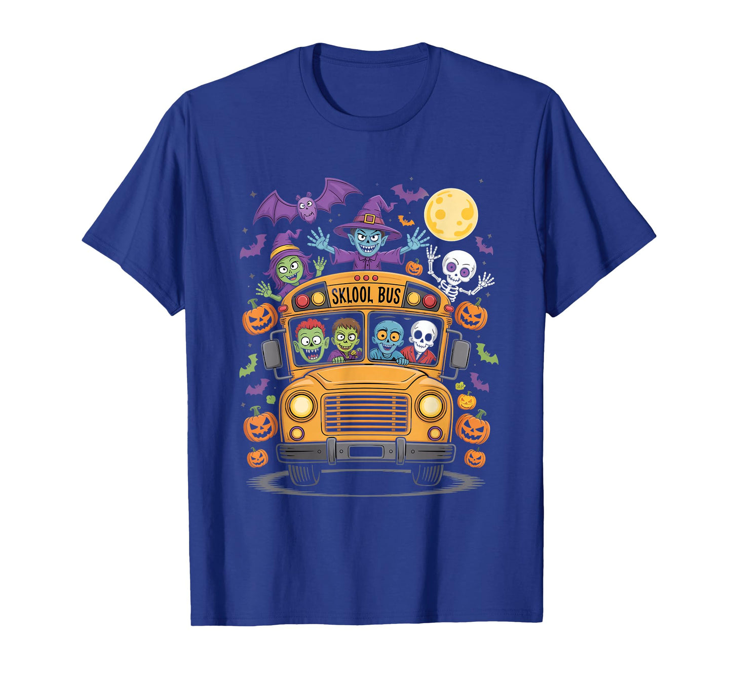Halloween Sklool Bus Monster Kids Spooky Ride Night T-Shirt