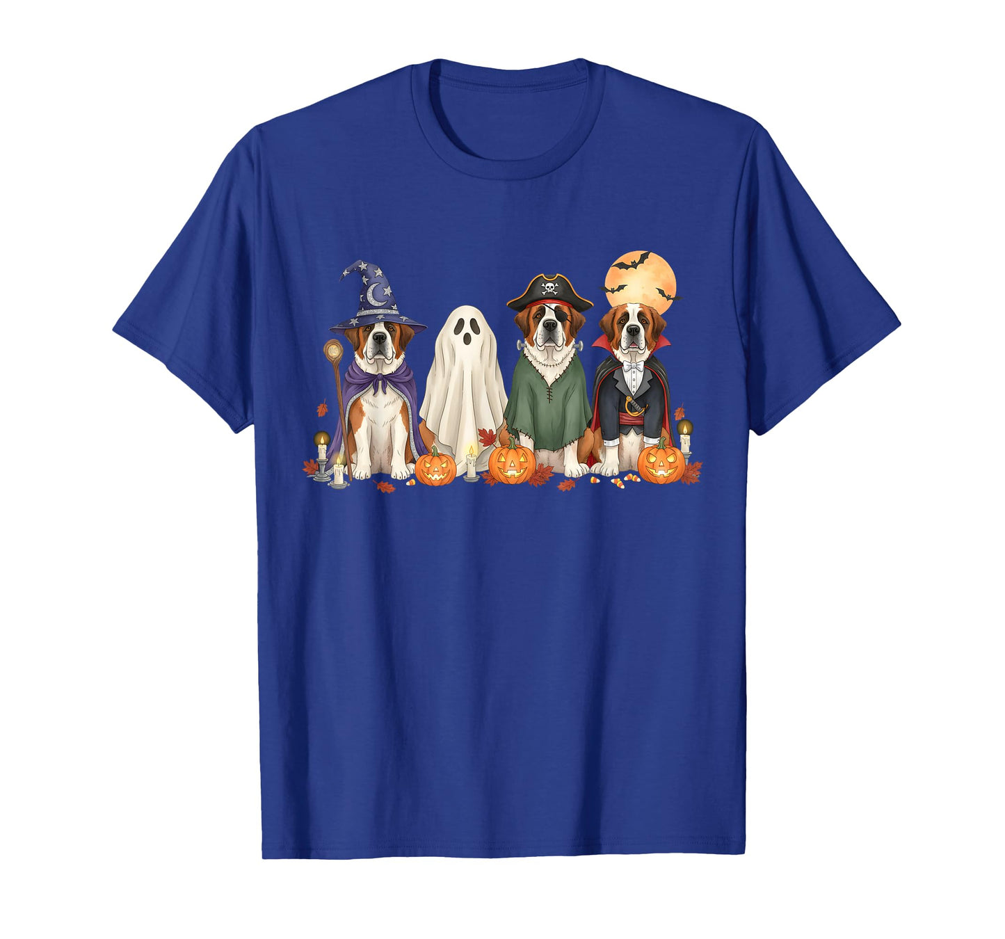 Spooky St. Bernard Dogs Ghost Witch Mummy Saint Bernard T-Shirt