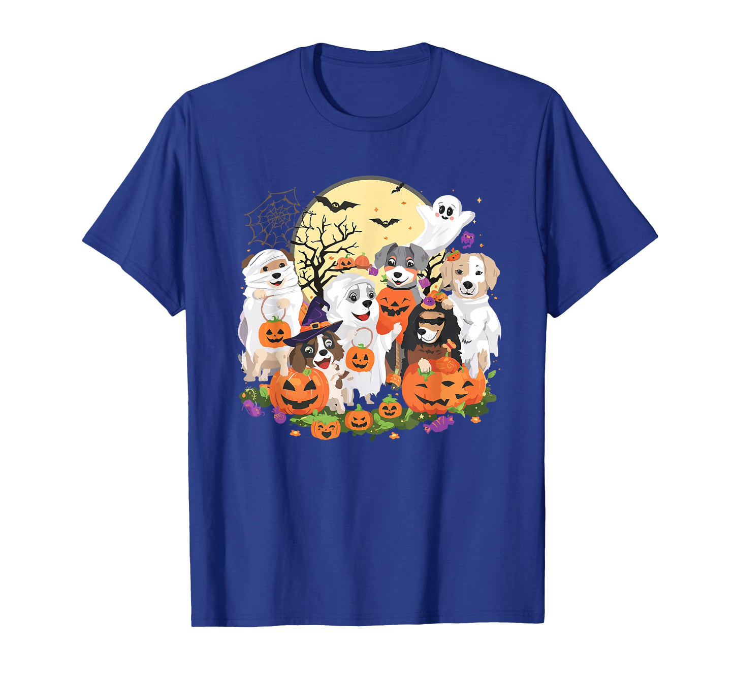 Cute Mummy Witch Ghost Halloween Dog Costume Men Women Kids T-Shirt