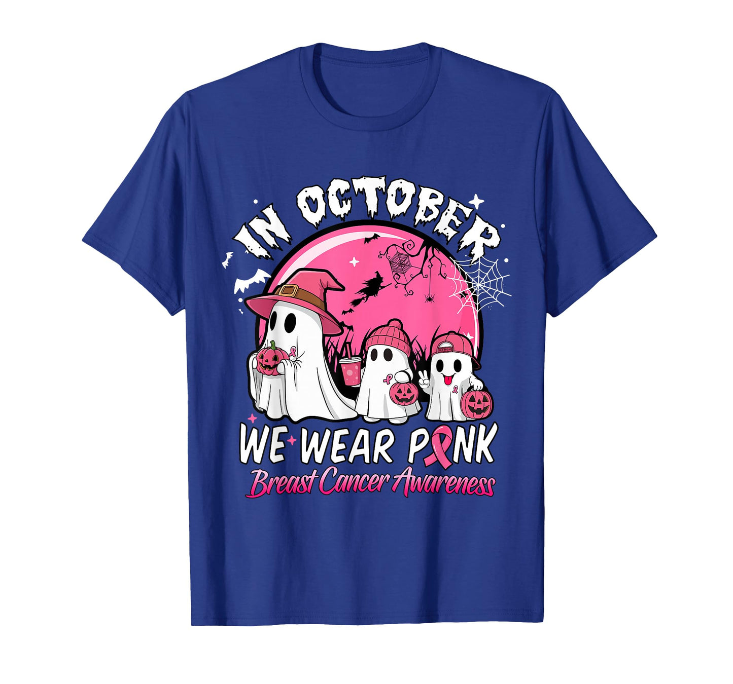 Breast Cancer s Women Halloween October Wear Pink T-Shirt