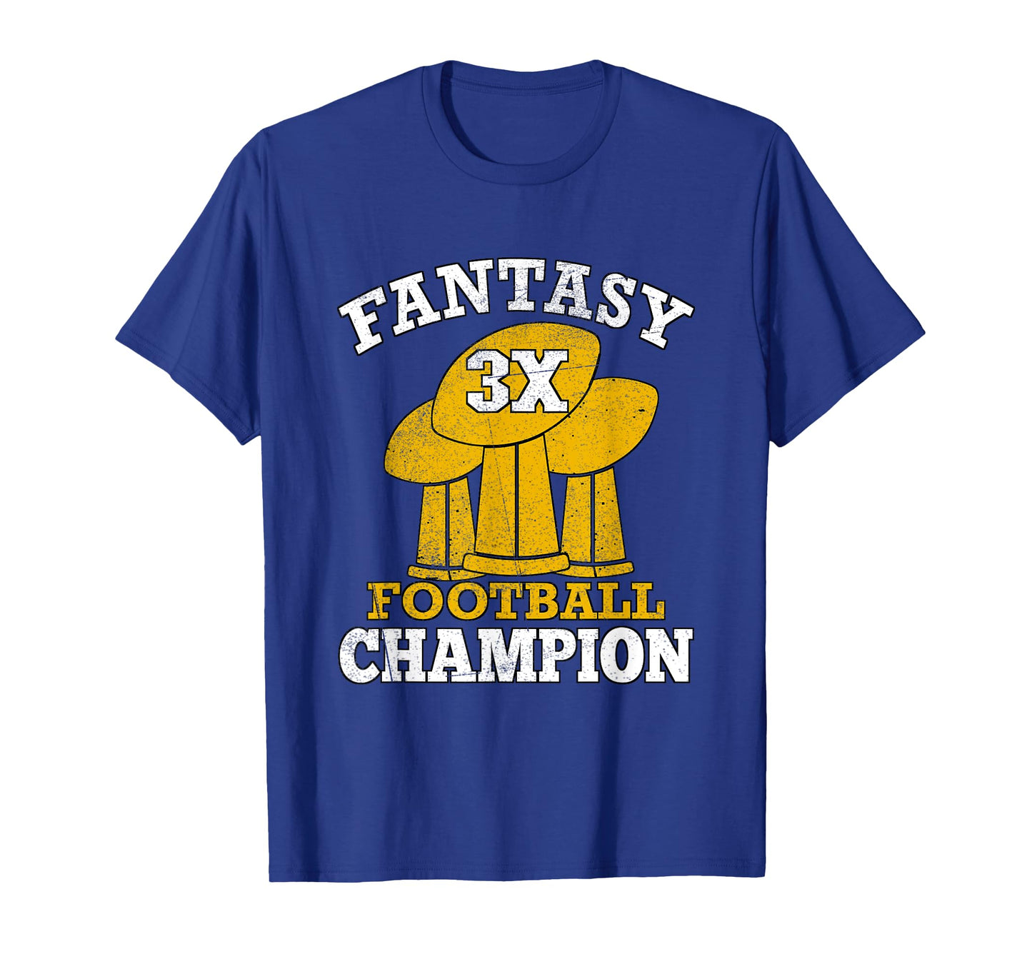 Fantasy Football 3x Champion Three Time Champ Fantasy Winner T-Shirt