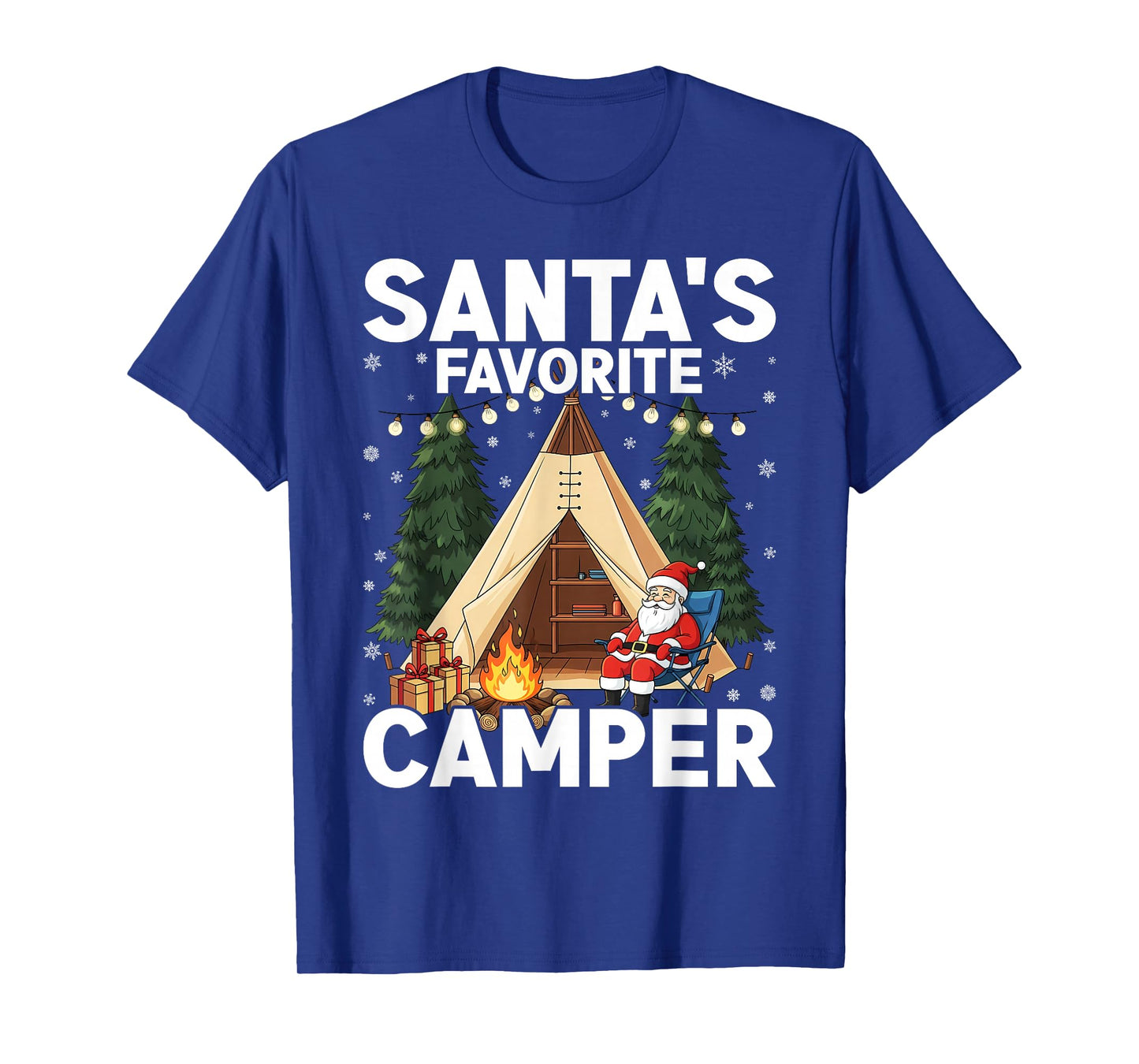 Christmas in July Santas Favorite Camper Camping Lover Funny T-Shirt