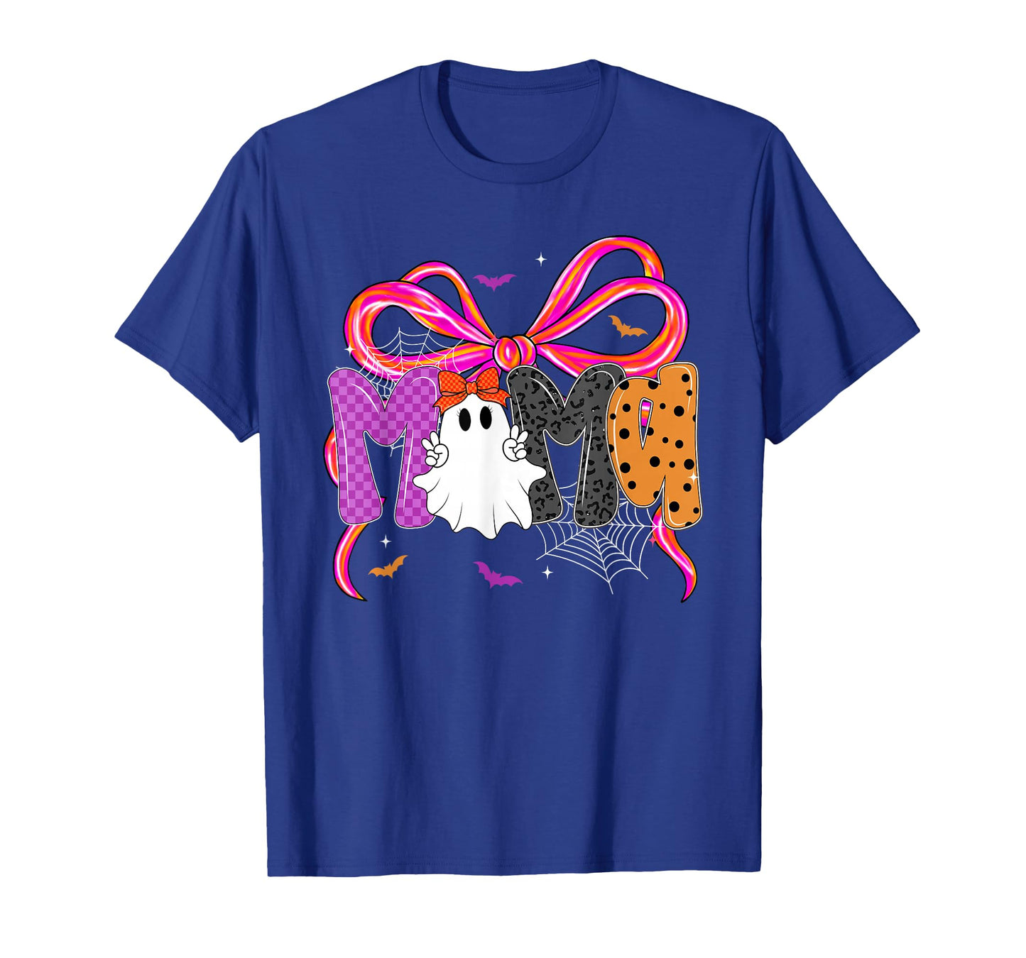 Mama Halloween Coquette Ghost, Funny Checkered Spooky Mama T-Shirt