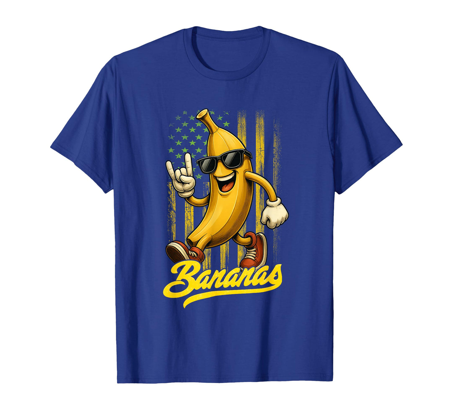 Funny Bananas Proud Name Retro American Flag Bananas Lover T-Shirt