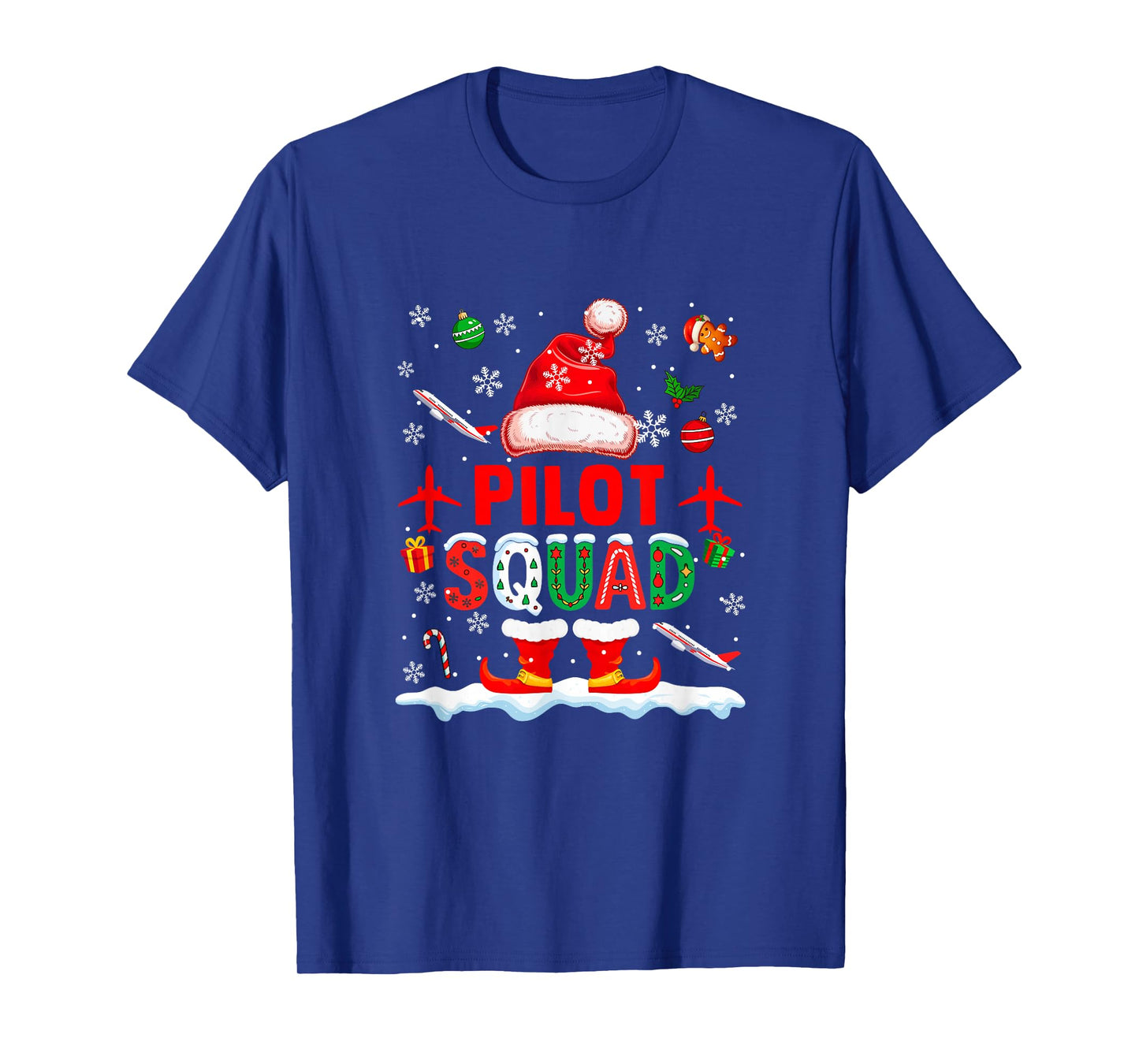 Pilot Squad Men Job Christmas Santa Costume Bow Tie T-Shirt