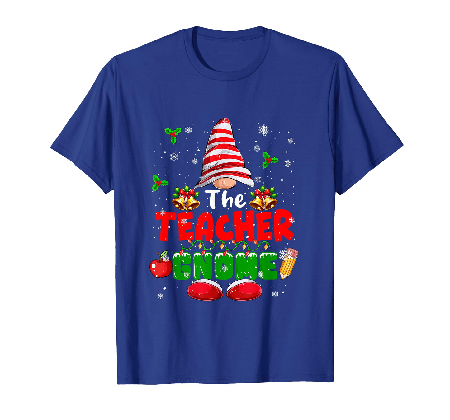 The Teacher Gnome Christmas Colorful Costume Job Team T-Shirt