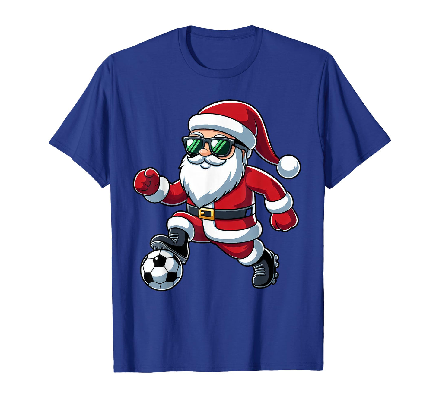 Christmas Santa Claus Play A Soccer Funny Boys Kids Xmas T-Shirt