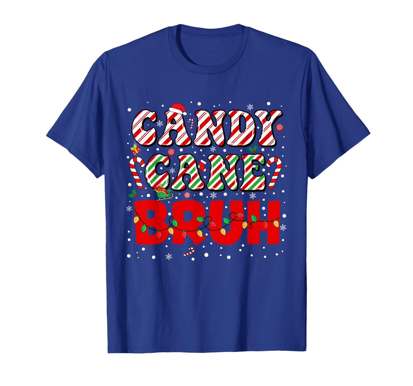 Candy Cane Bruh Christmas Love Candy Boys Girls Kids Xmas T-Shirt