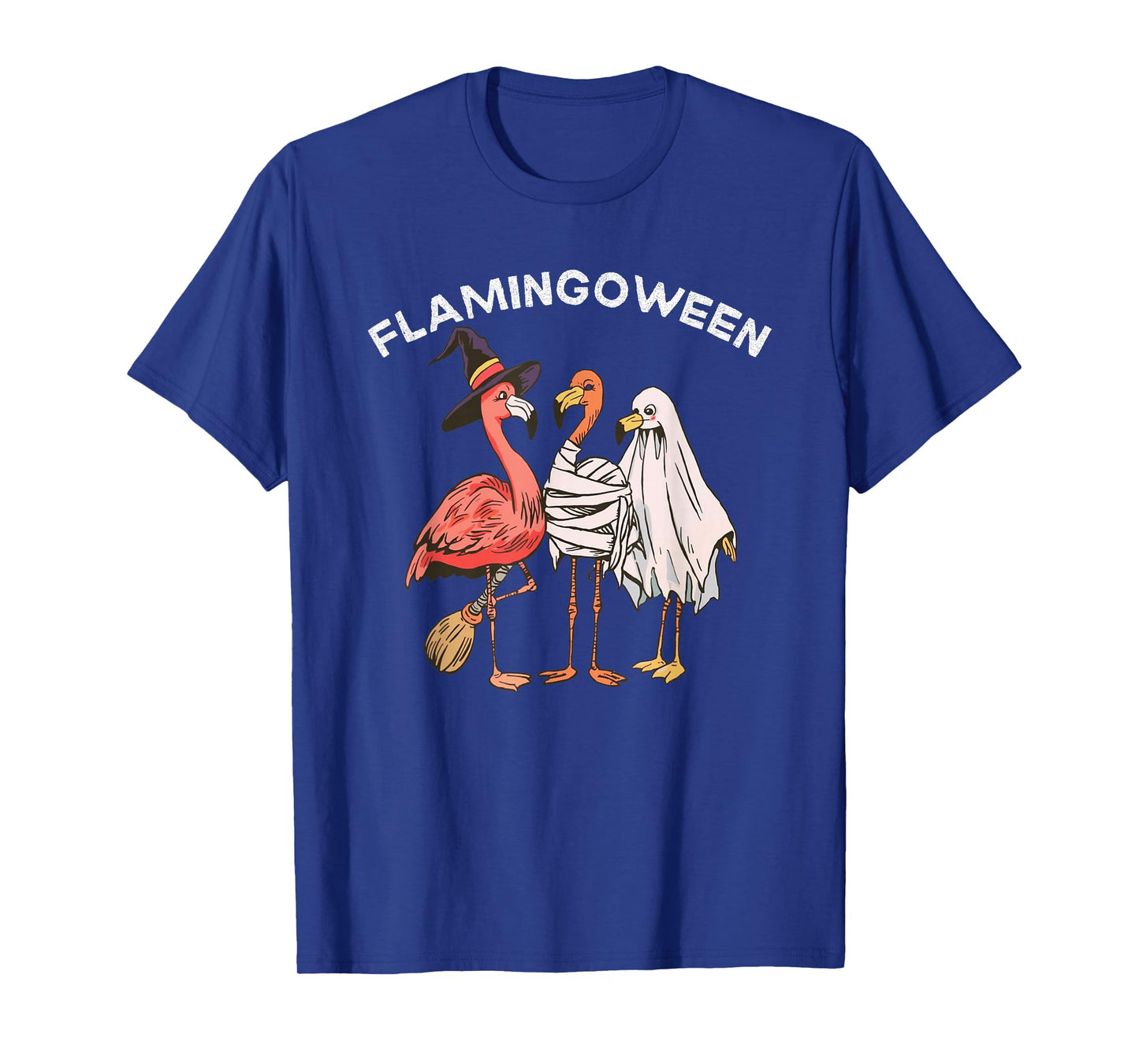 Flamingoween Halloween Witch Mummy Ghost Costume Bird Fun T-Shirt