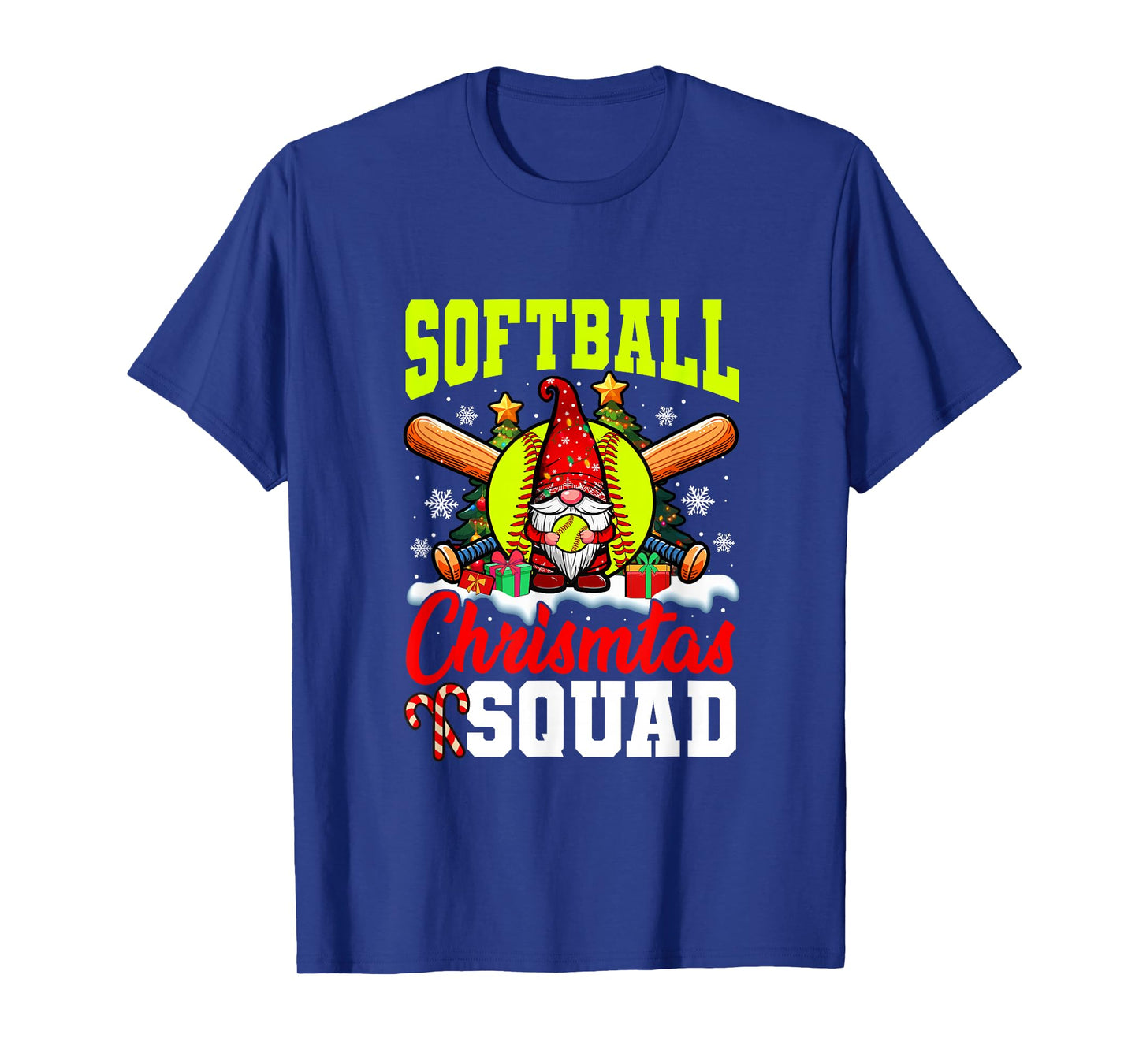 Softball Christmas Squad Player Costume Gnome Lover Kids T-Shirt