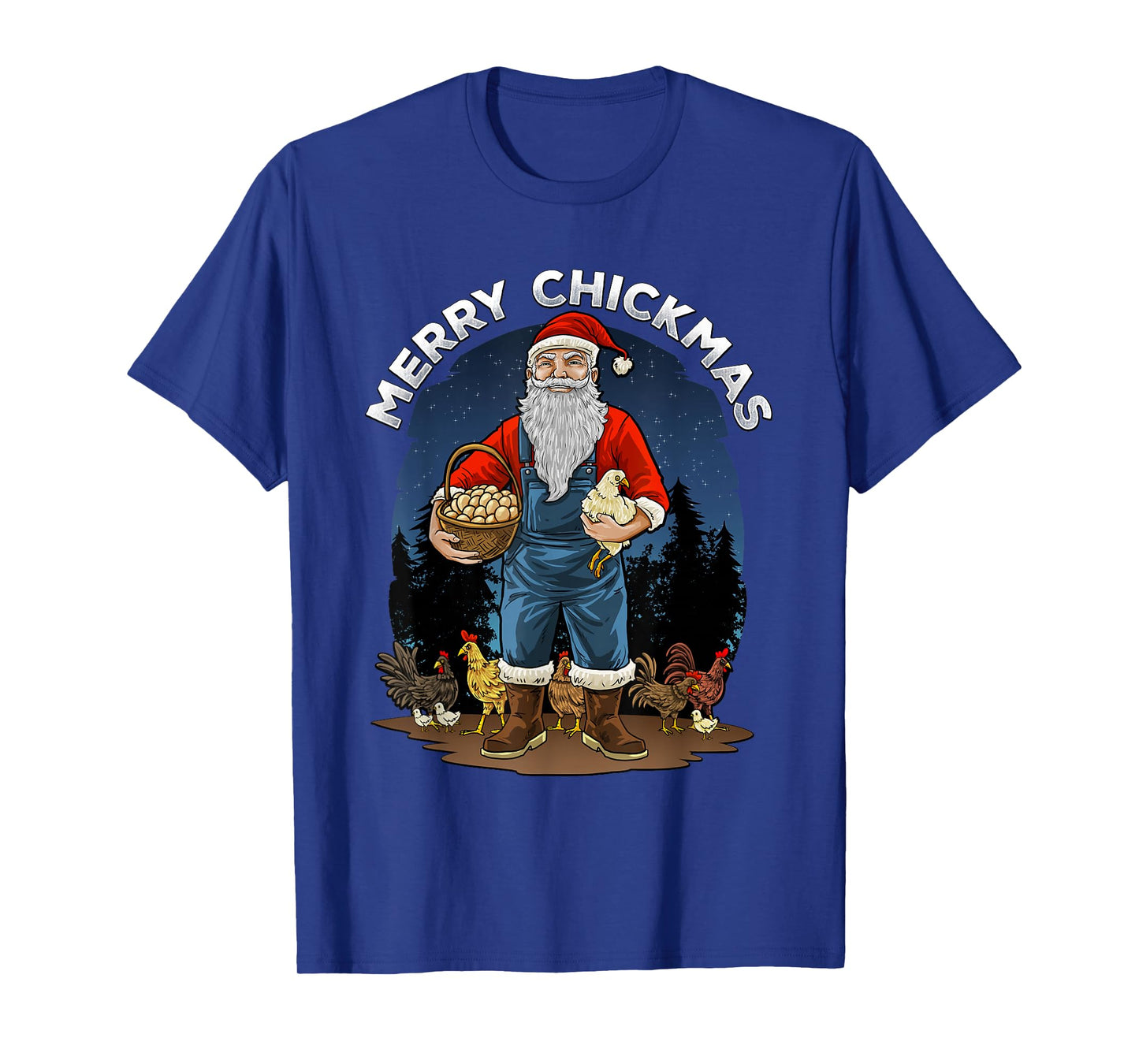 Merry Chickmas Chicken Funny Farmer Farming Christmas Santa T-Shirt