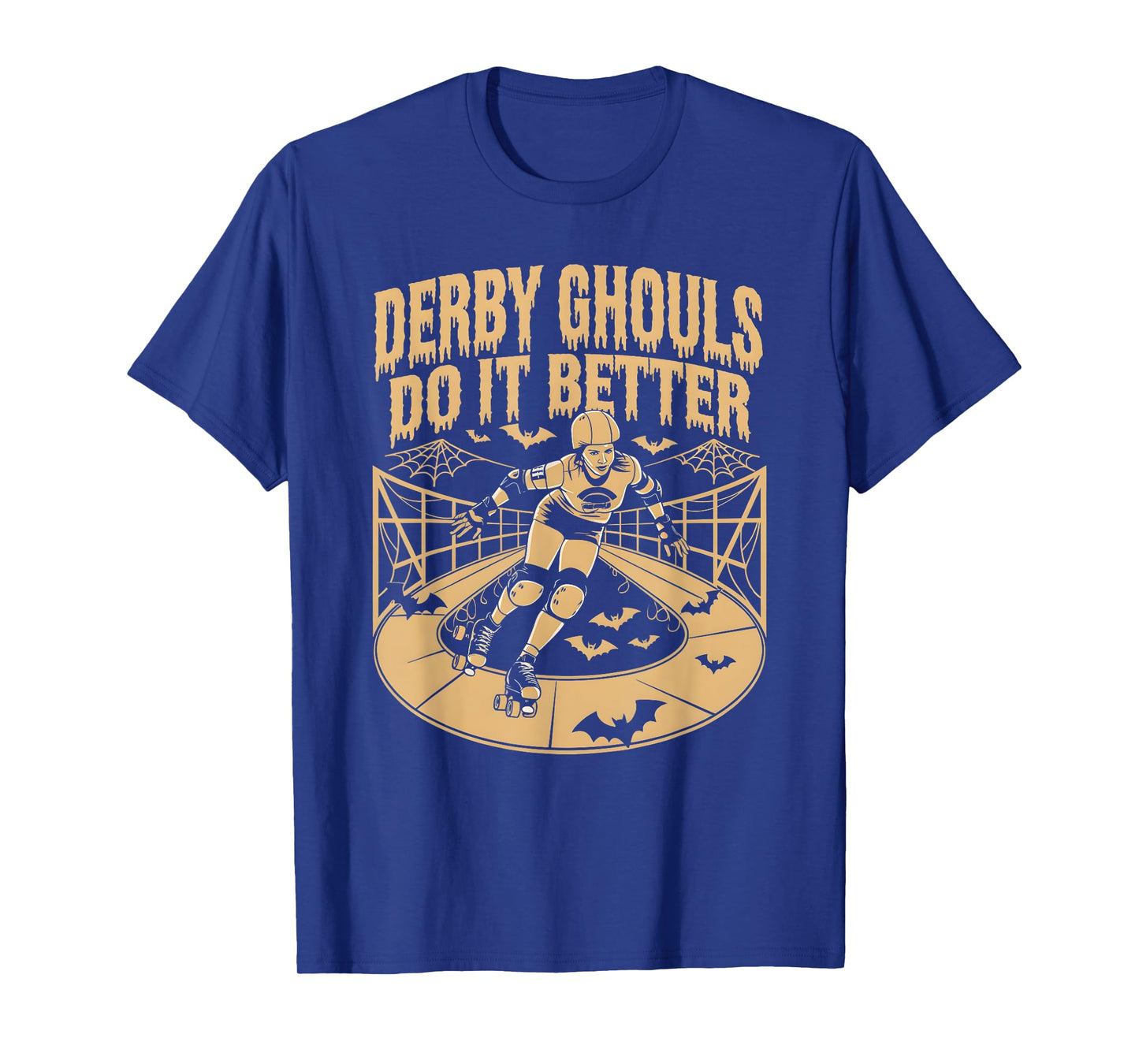 Spooky Roller Derby Enthusiasts Unisex-Adults Halloween Derby T-Shirt