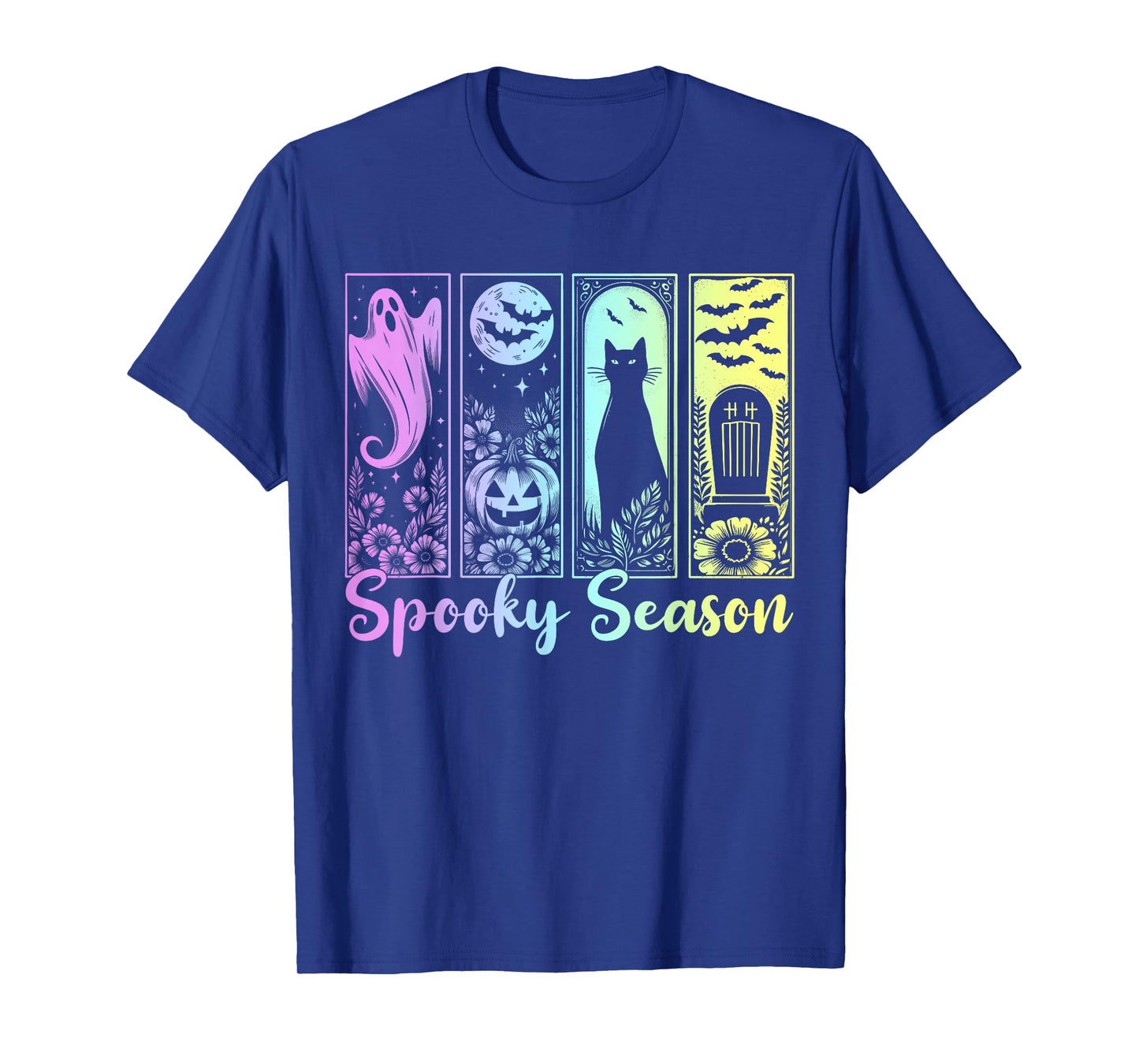 Halloween Spooky Season Horror Cat Vintage Halloween Ghost T-Shirt