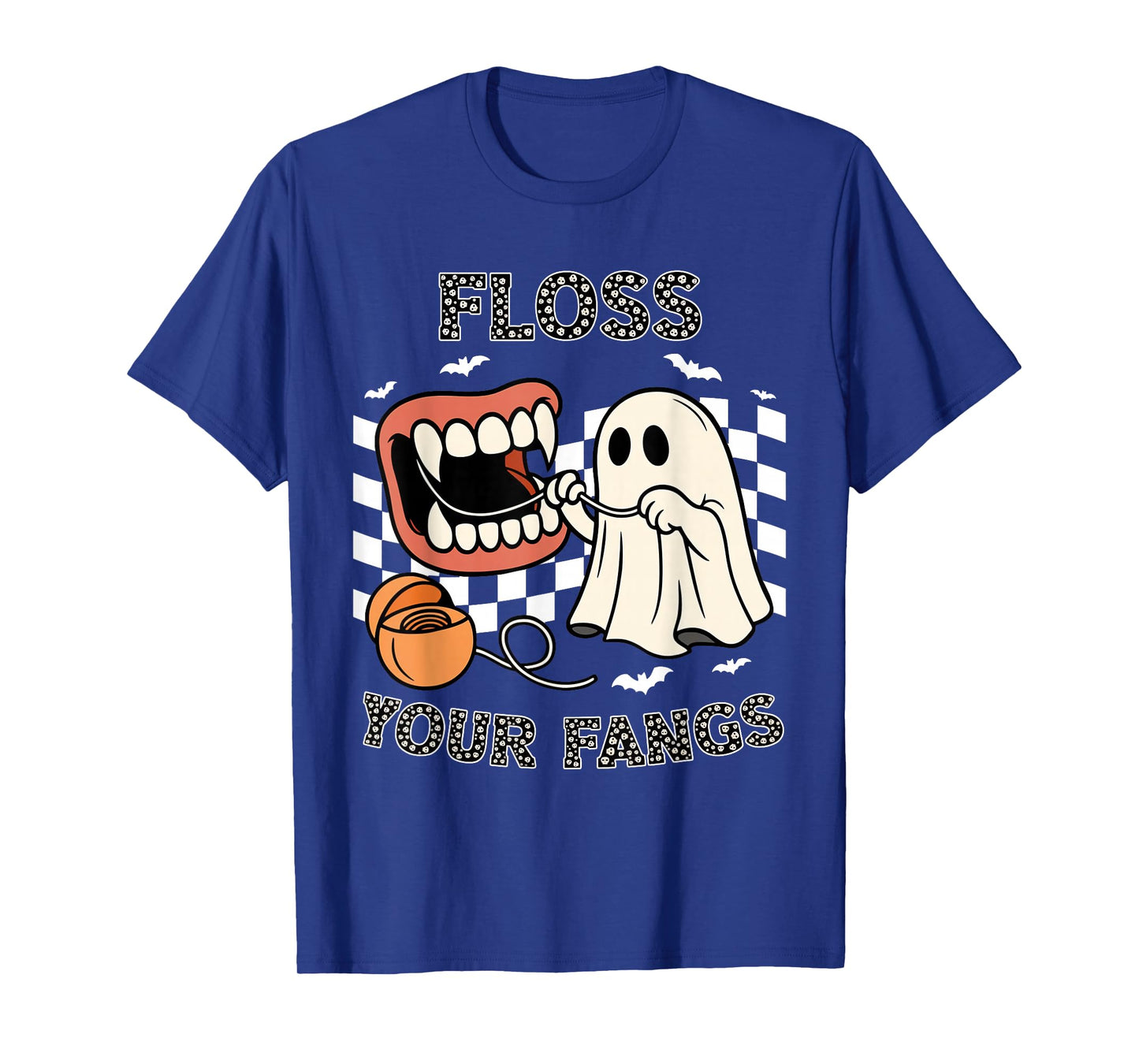 Floss Your Fangs Dental Hygienist Funny Dentist Halloween T-Shirt