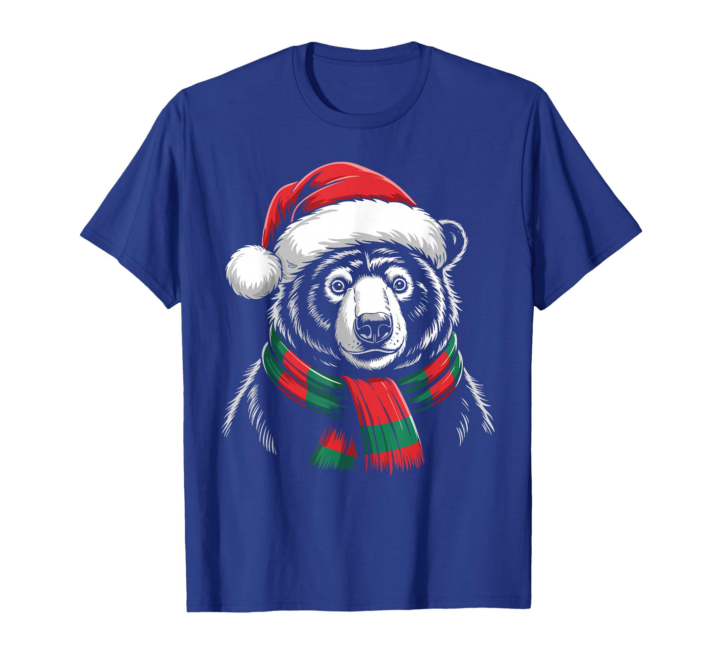 Sun Bear Xmas Santa Hat Scarf Christmas Costume T-Shirt