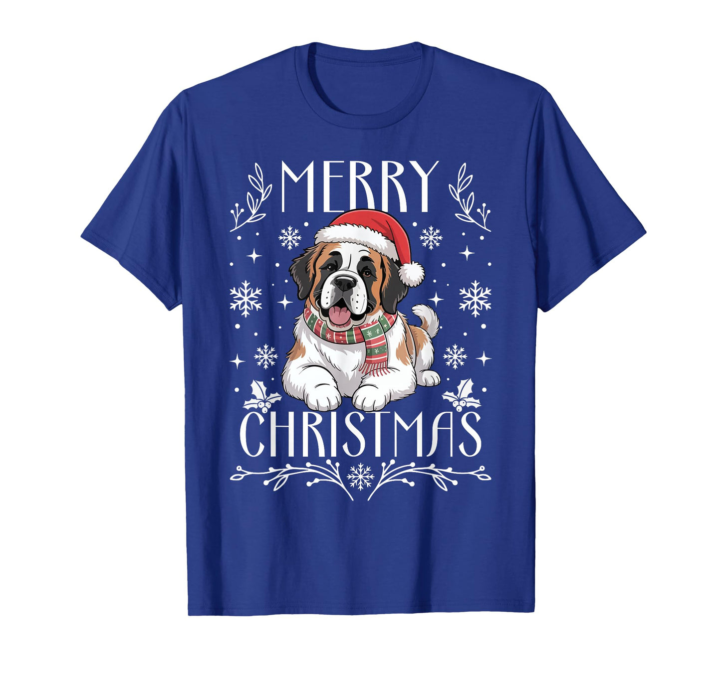 St Bernard Dog Merry Christmas Funny Ugly Christmas T-Shirt