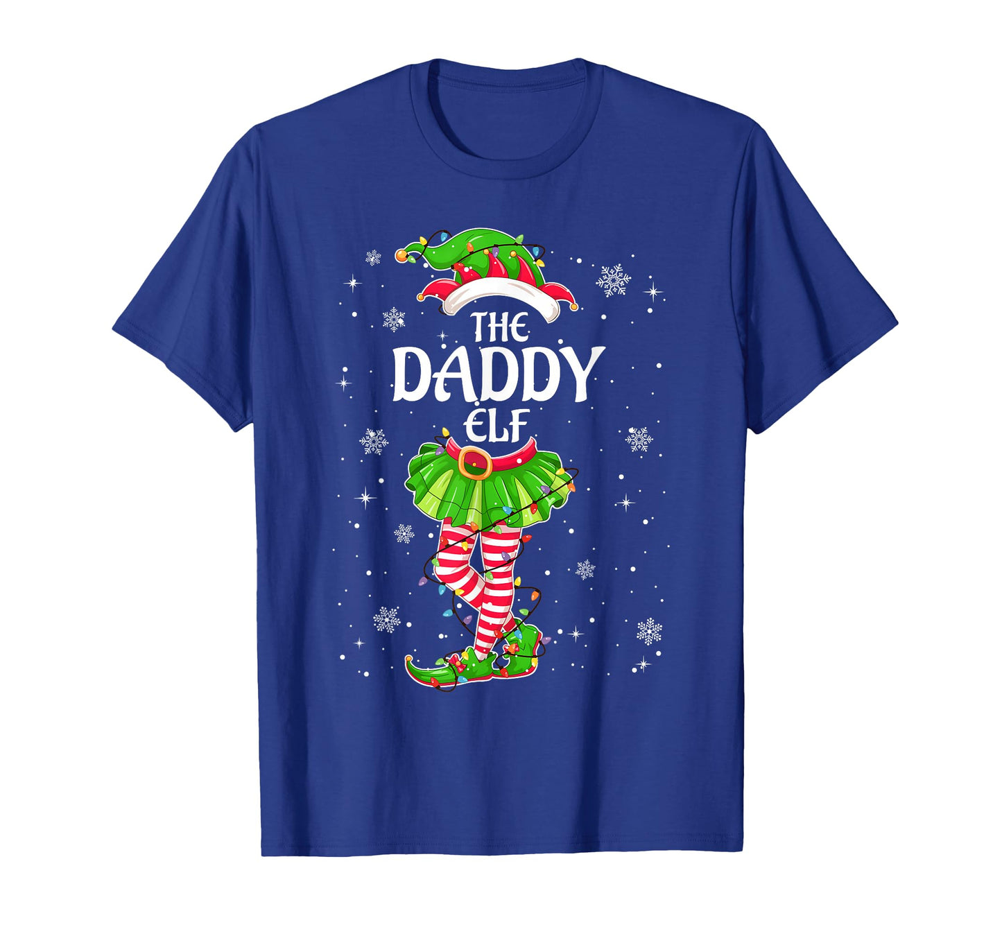 Funny The Daddy Elf Family Matching Christmas Pajamas T-Shirt