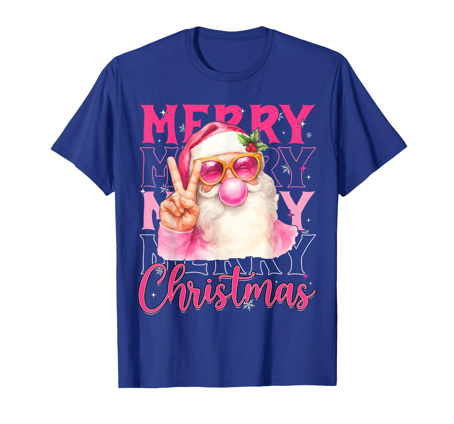 Merry Christmas Pink Santa Claus Bubblegum Men Women Kid T-Shirt
