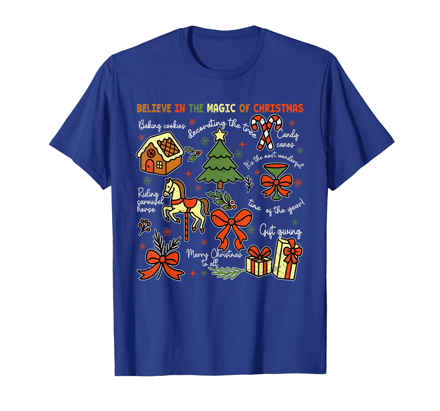 Believe in The Magic of Christmas Santa Claus Xmas T-Shirt