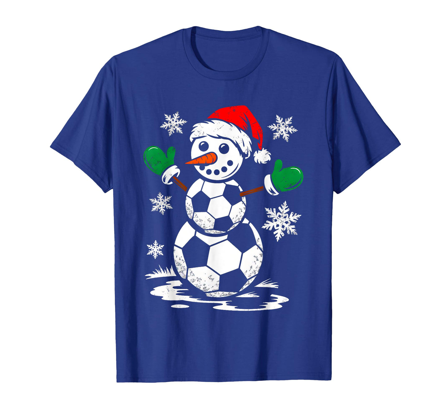 Soccer Santa Hat Snowman Xmas Funny Soccer Lover Christmas T-Shirt