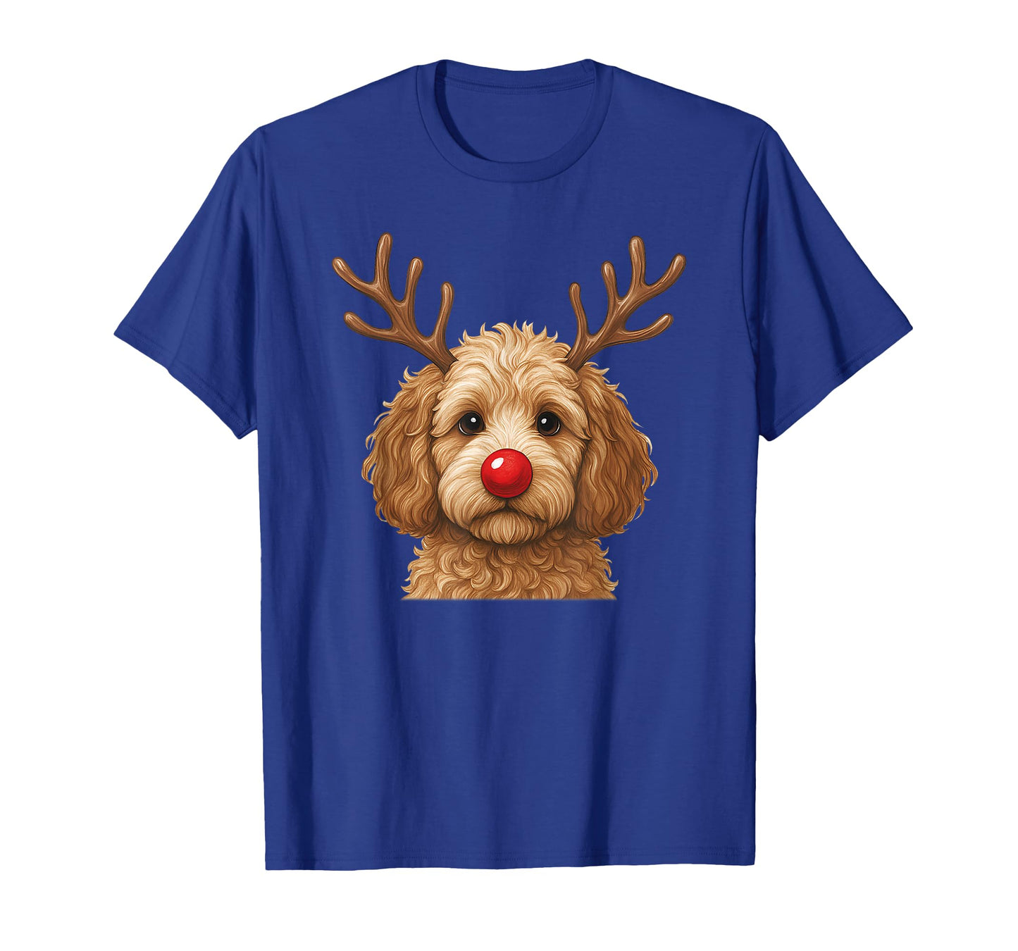 Cute Christmas Dog Poodle Deer Dog Lover Outfit T-Shirt