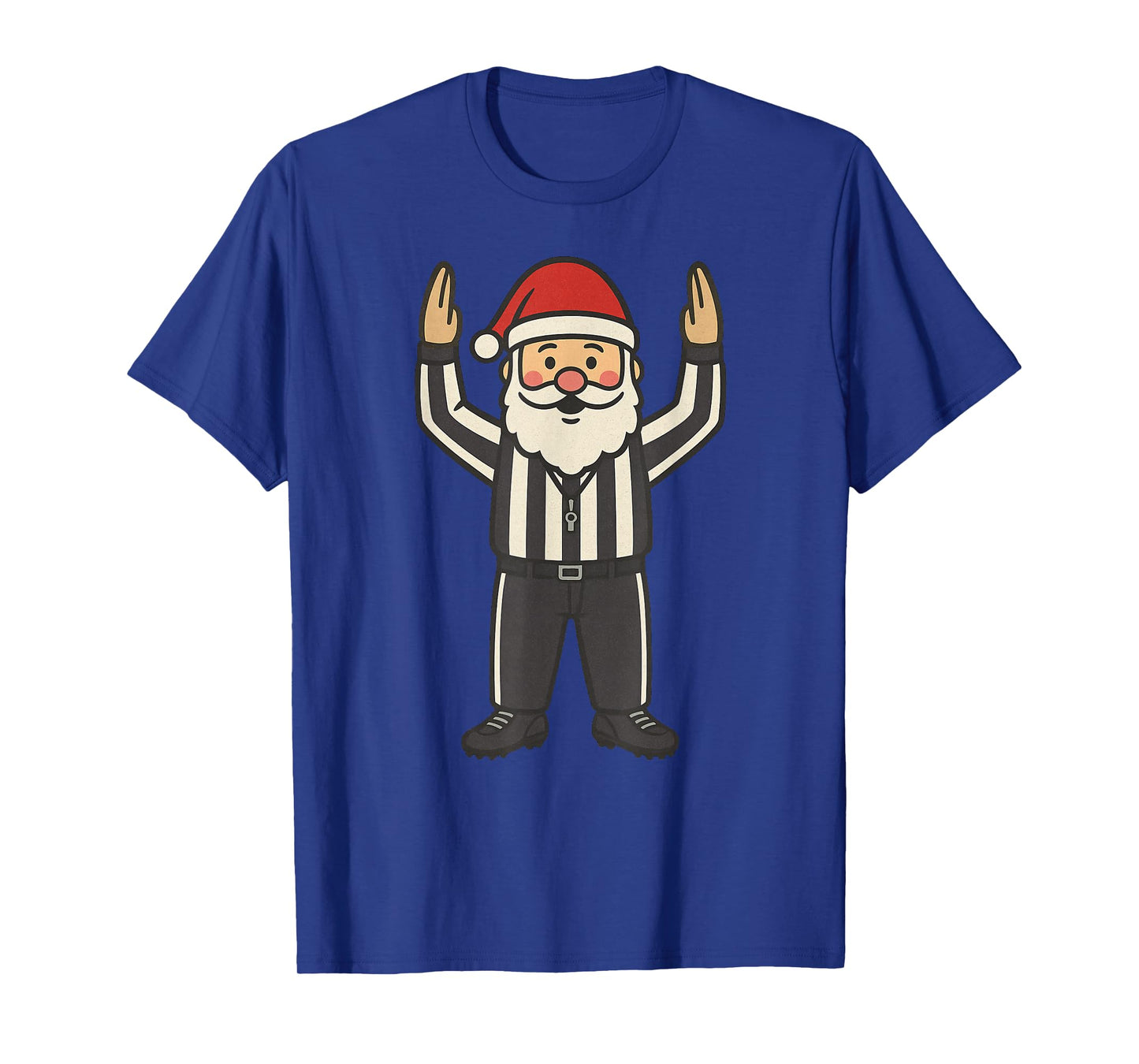 Santa Referee Christmas Football Funny Xmas Holiday T-Shirt