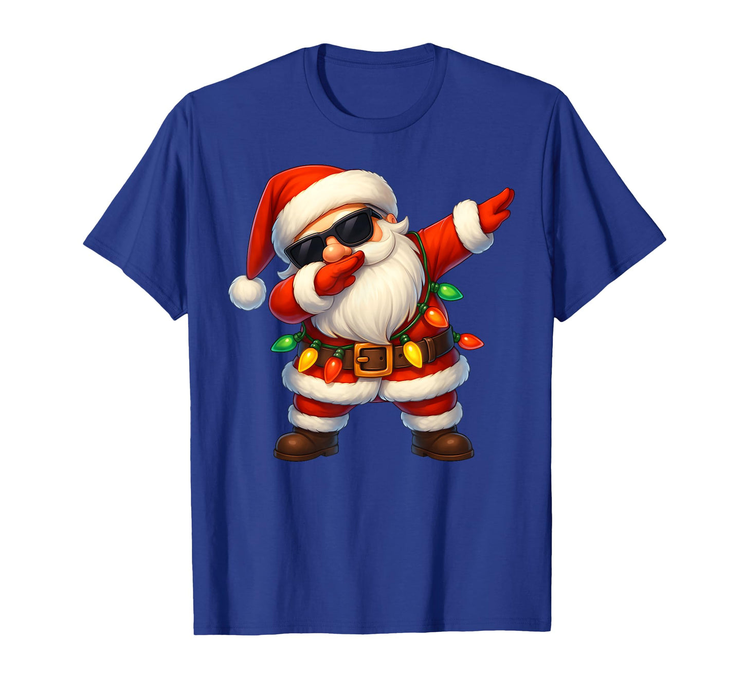 Dabbing Santa Christmas Lights Dab Xmas Girls Boys Kids T-Shirt