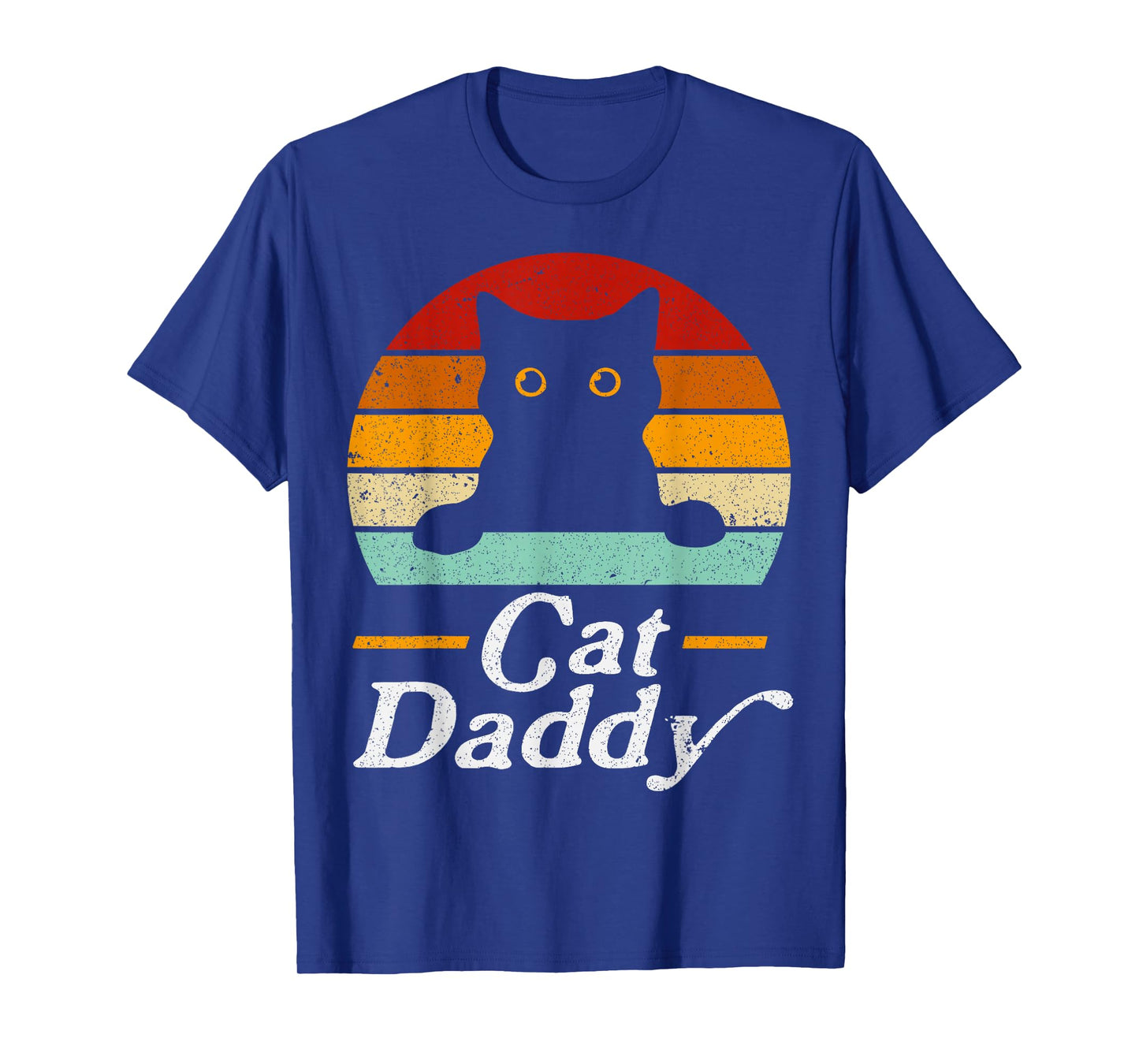Black Cat Daddy Retro Birthday & Father's Day Cat Dad Mens T-Shirt