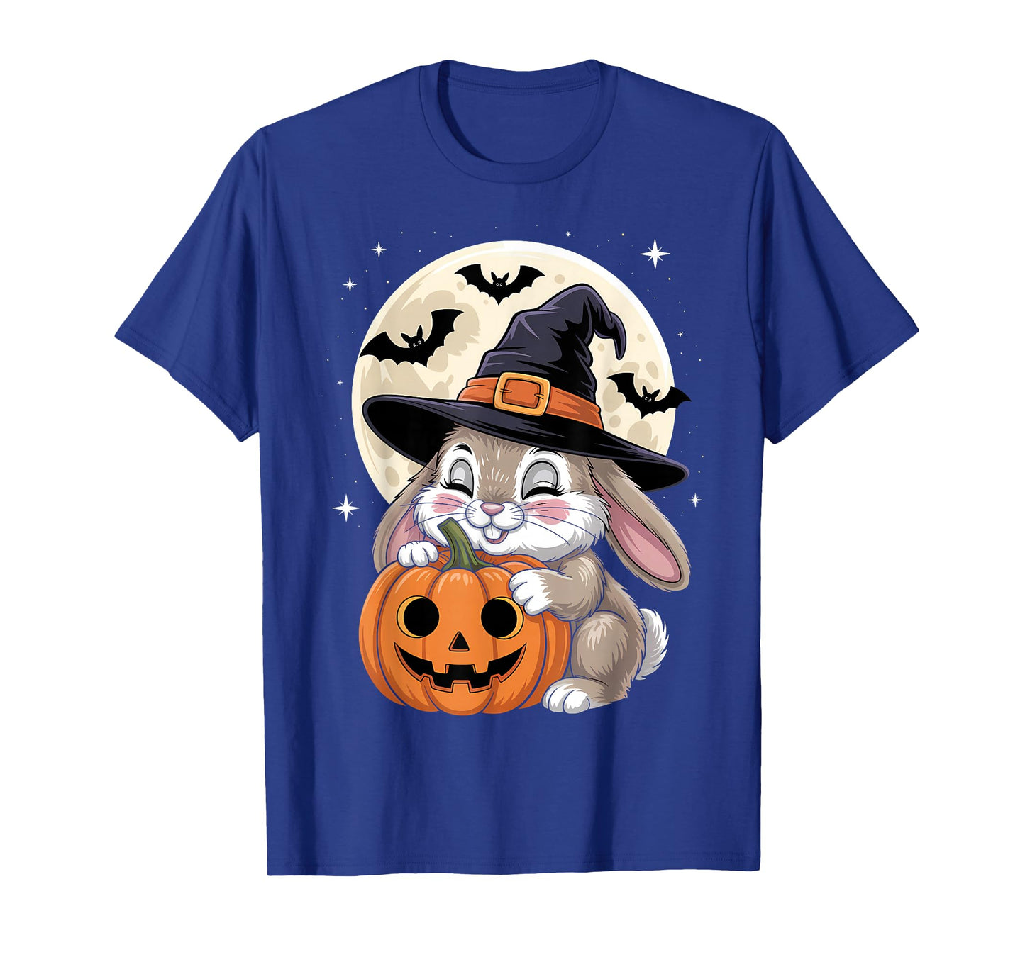 Halloween Bunny Witch Hat Pumpkin Spooky T-Shirt