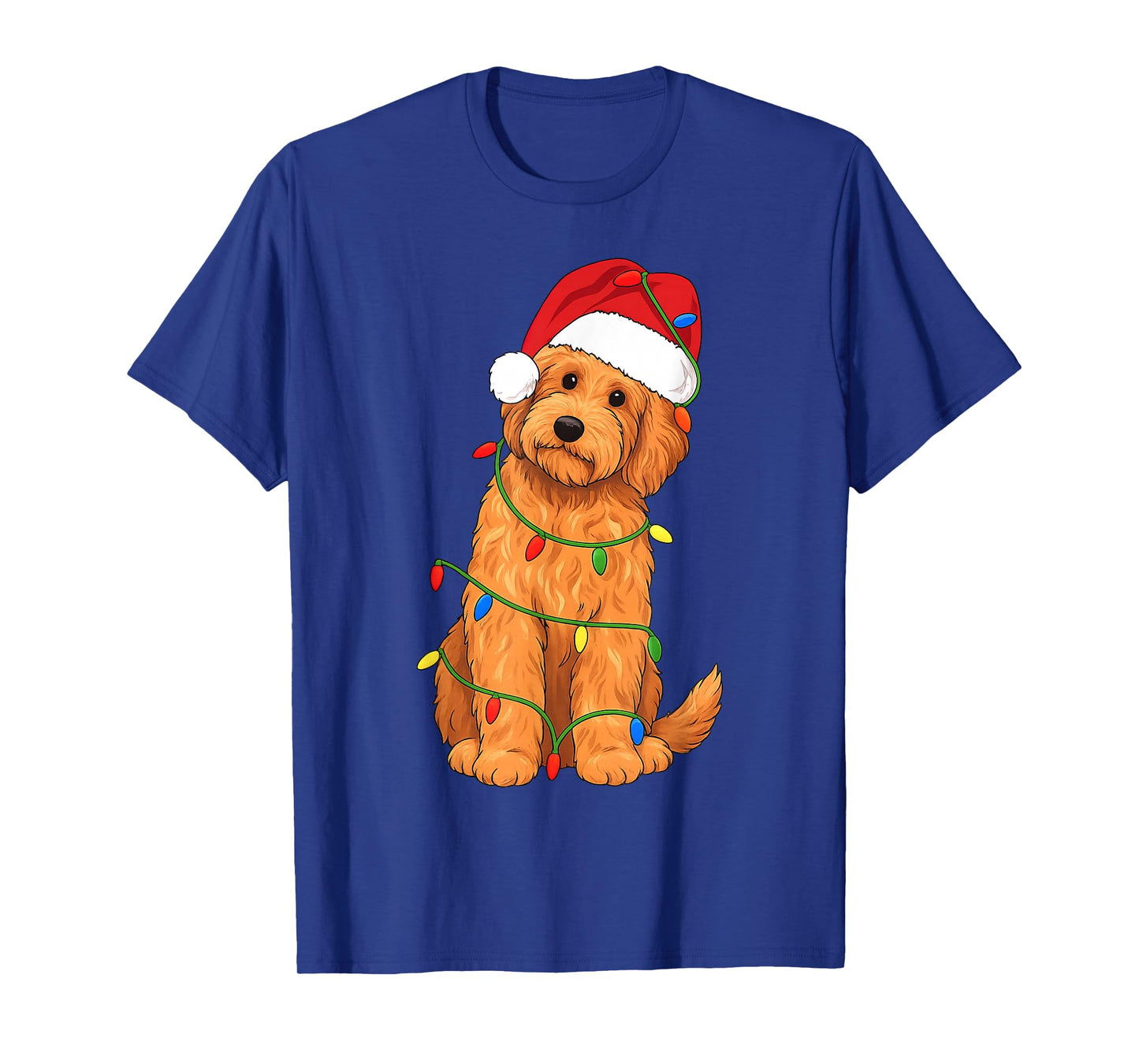 Goldendoodle Christmas Tree Lights Holiday Dog Lover T-Shirt