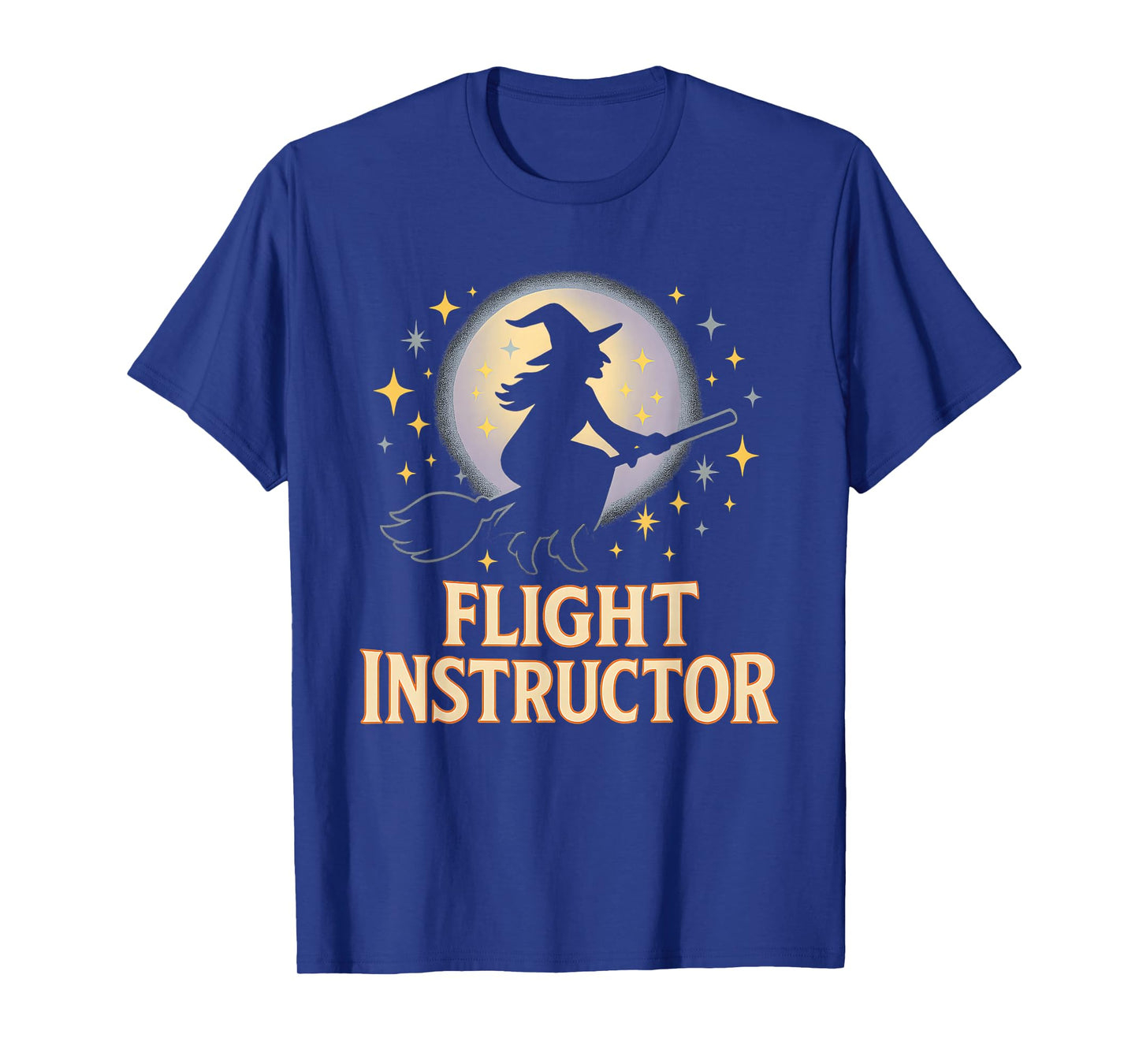 Flight Instructor Witch Riding Broomstick Funny Halloween T-Shirt