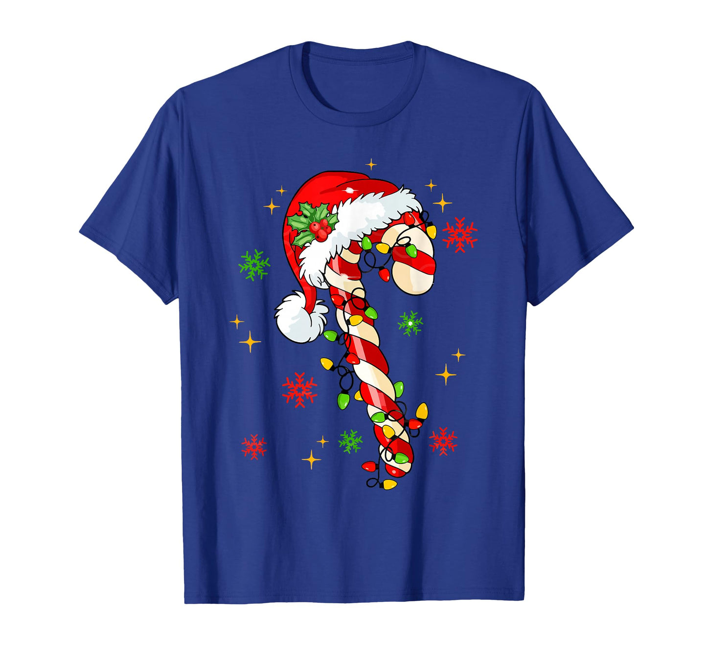 Funny Candy Cane Christmas Santa Hat Kids Toddler Women Men T-Shirt