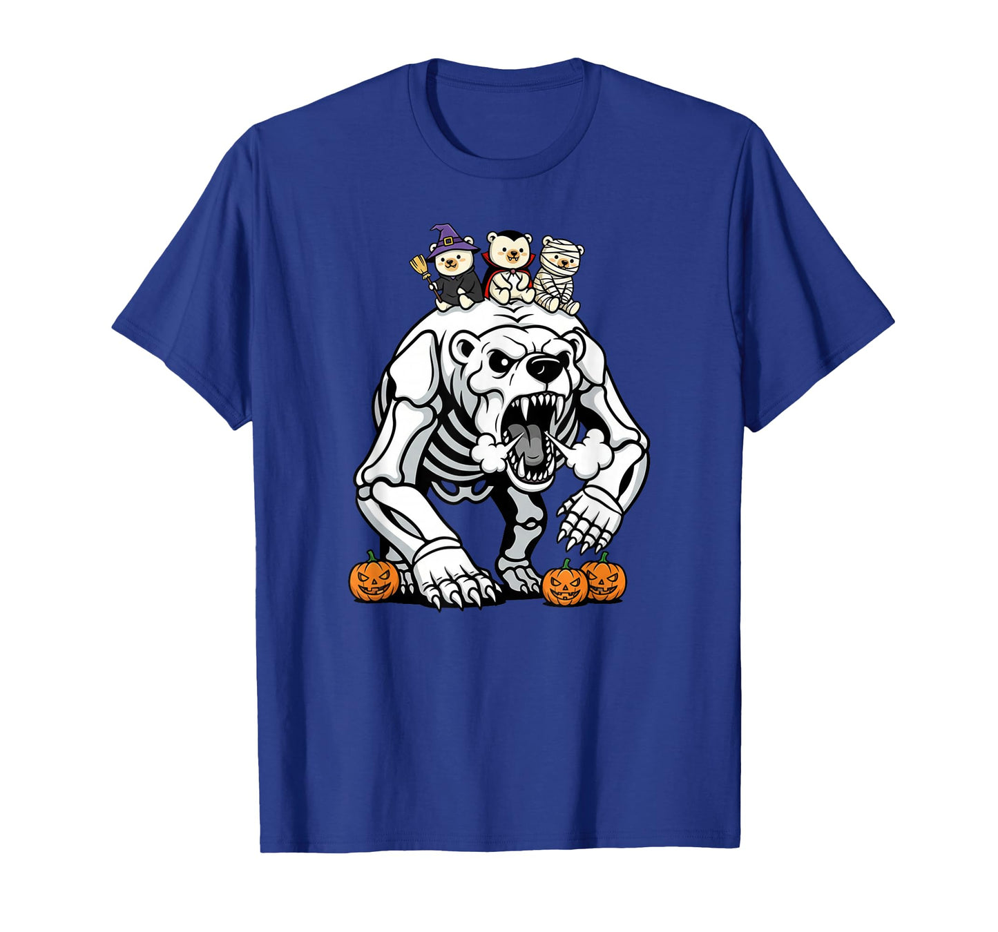 Polar Bear Skeleton Mummy Witch Halloween Kids Mens Womens T-Shirt