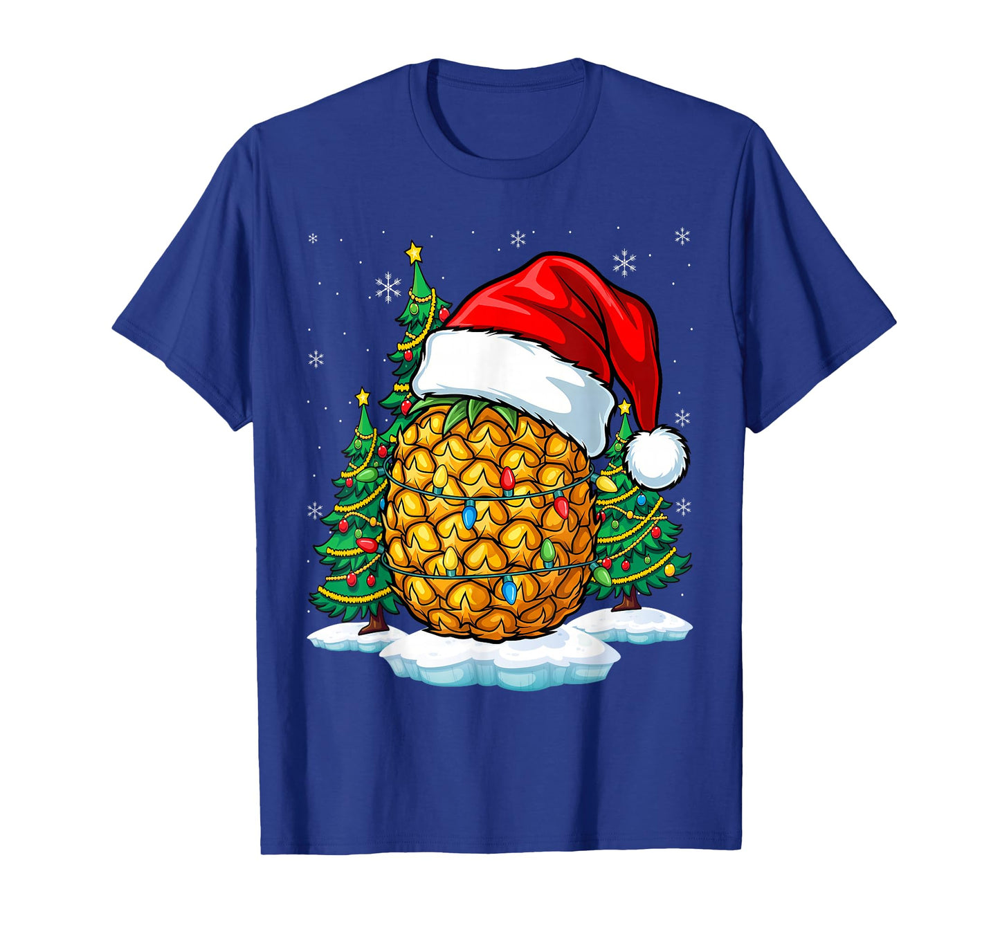 Family Hawaiian Christmas Pineapple Santa Tree T-Shirt