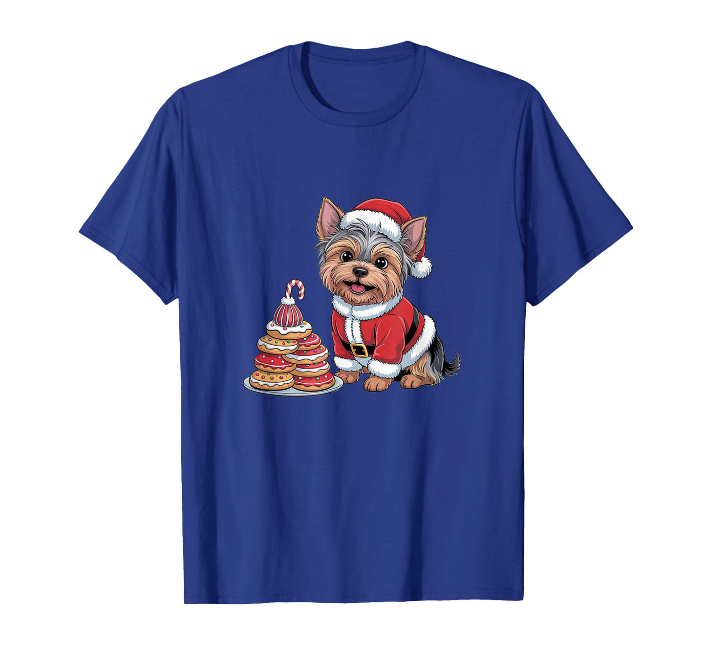 Yorkshire Terrier Funny Christmas Dog Lover Cute Santa Humor T-Shirt